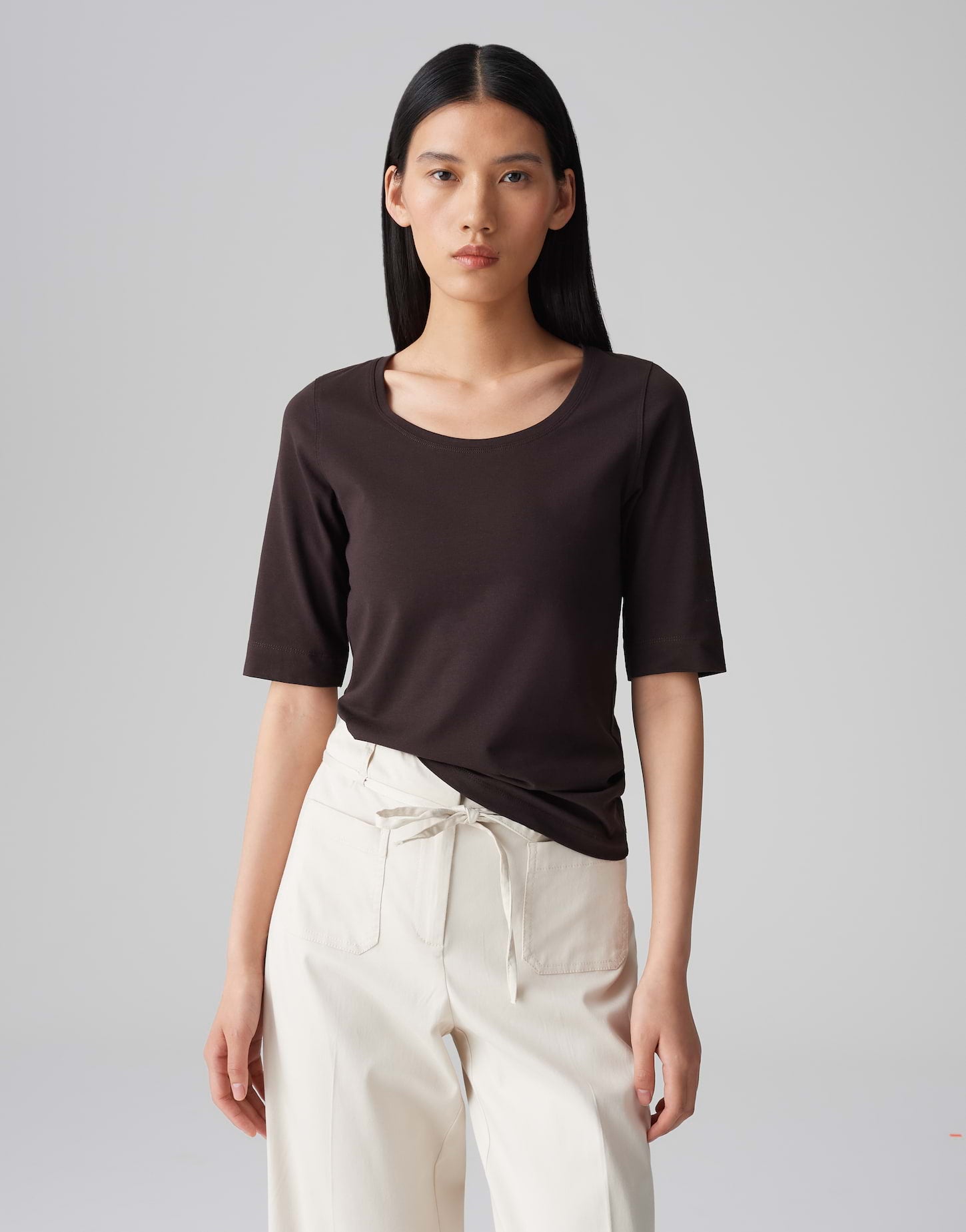 Opus Damen T-Shirts Midnight Brown