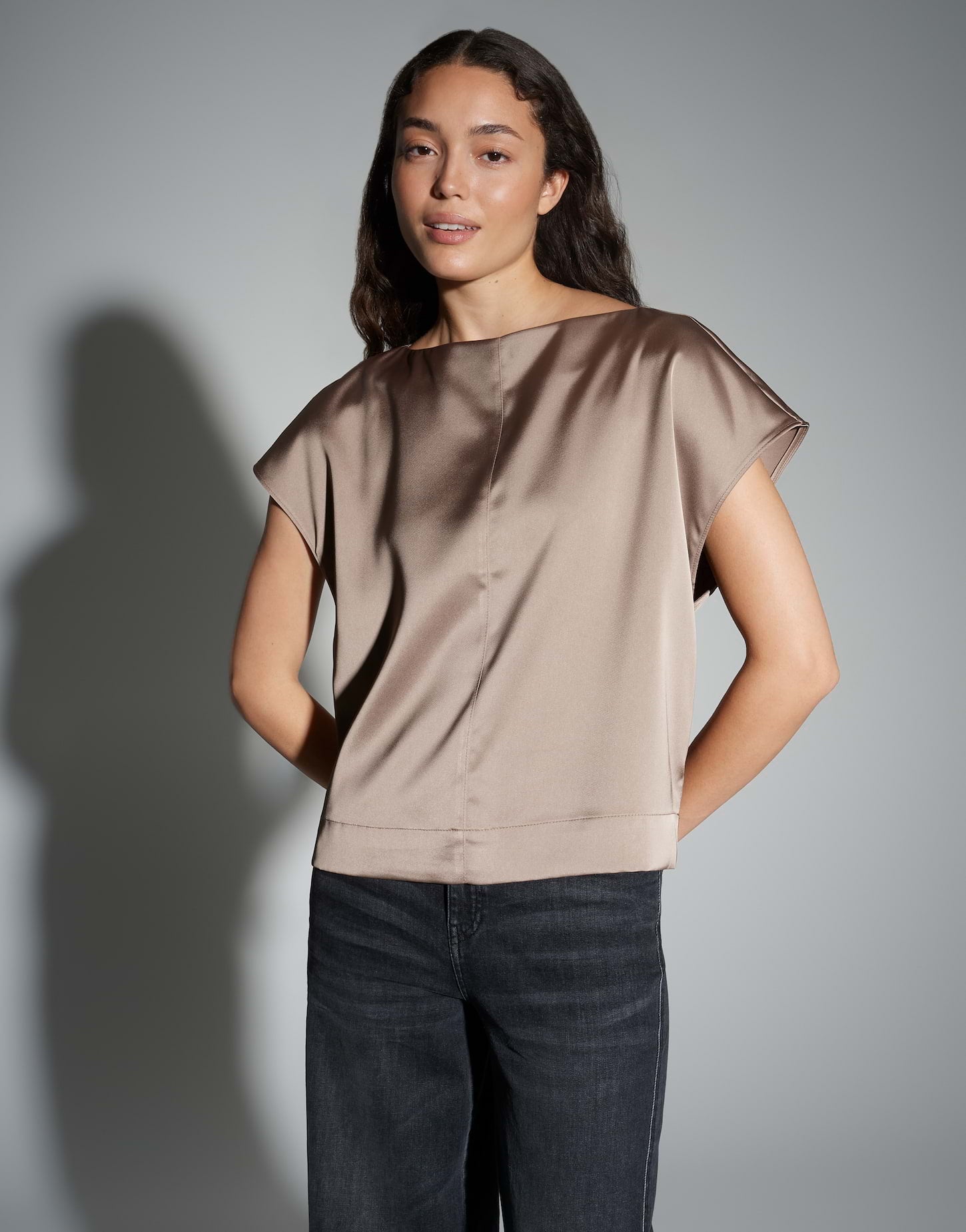 Opus Damen Blusen Warm Taupe