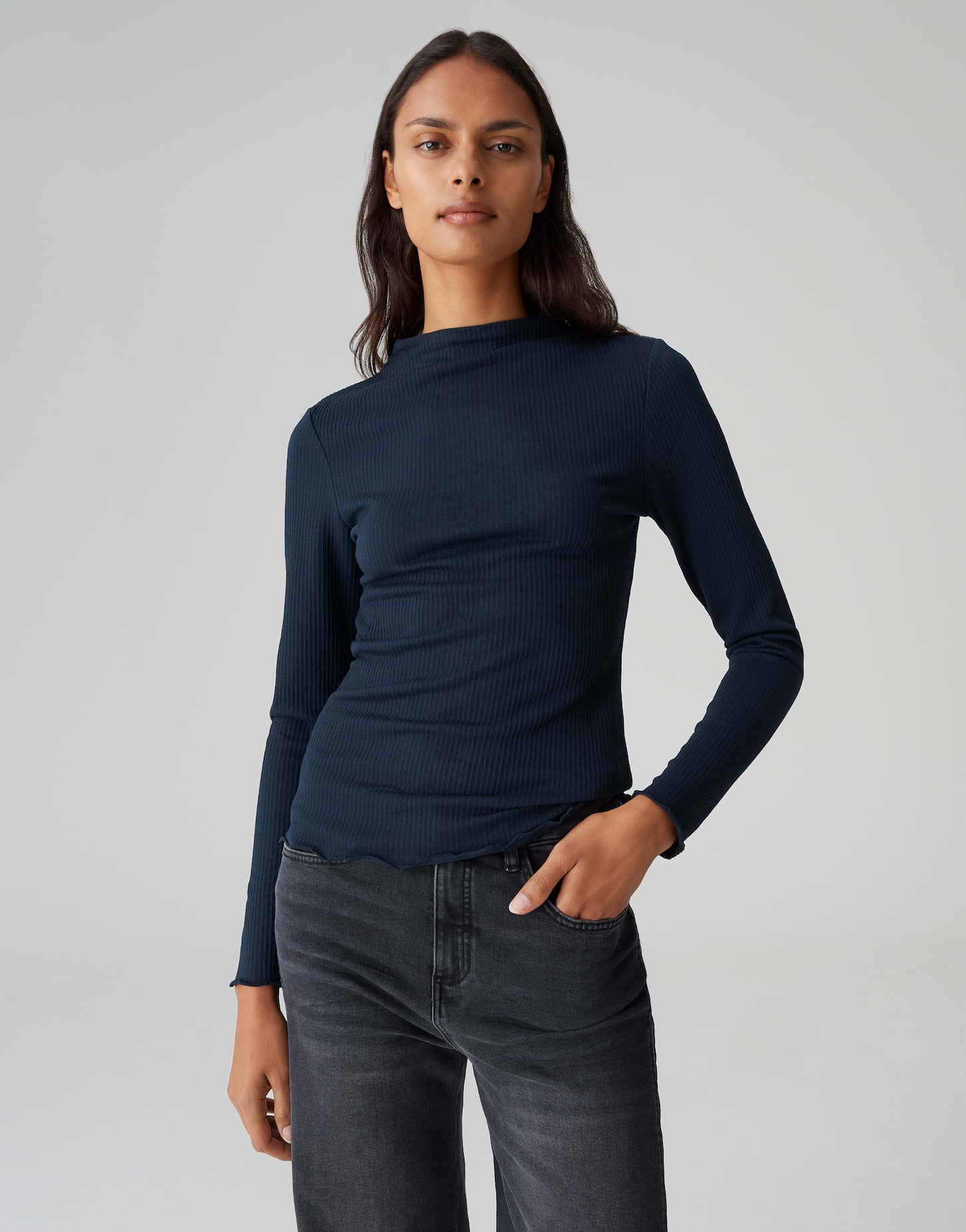 Opus Damen T-Shirts Coal Blue