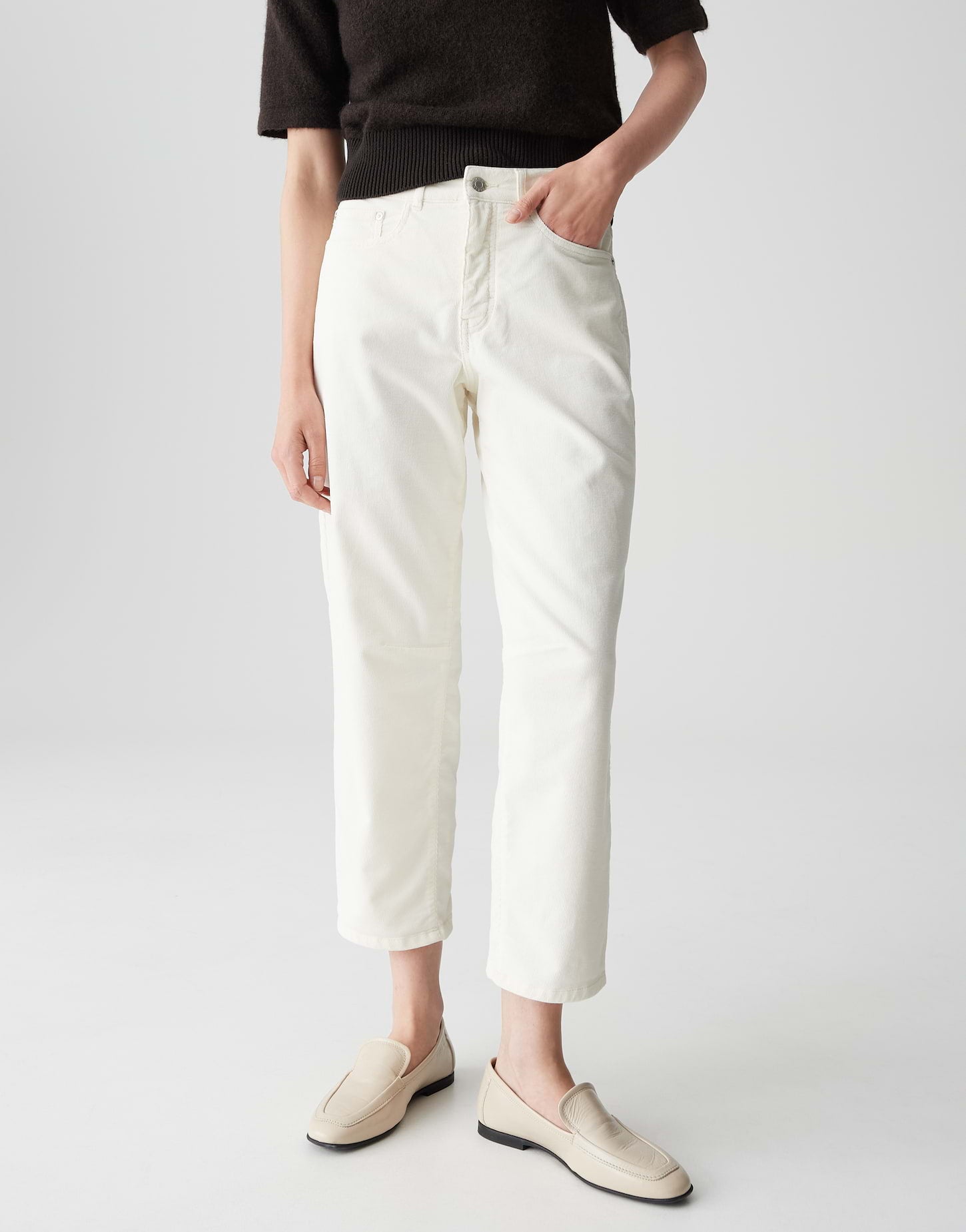 Opus Pants Damen Hosen Soft Cream