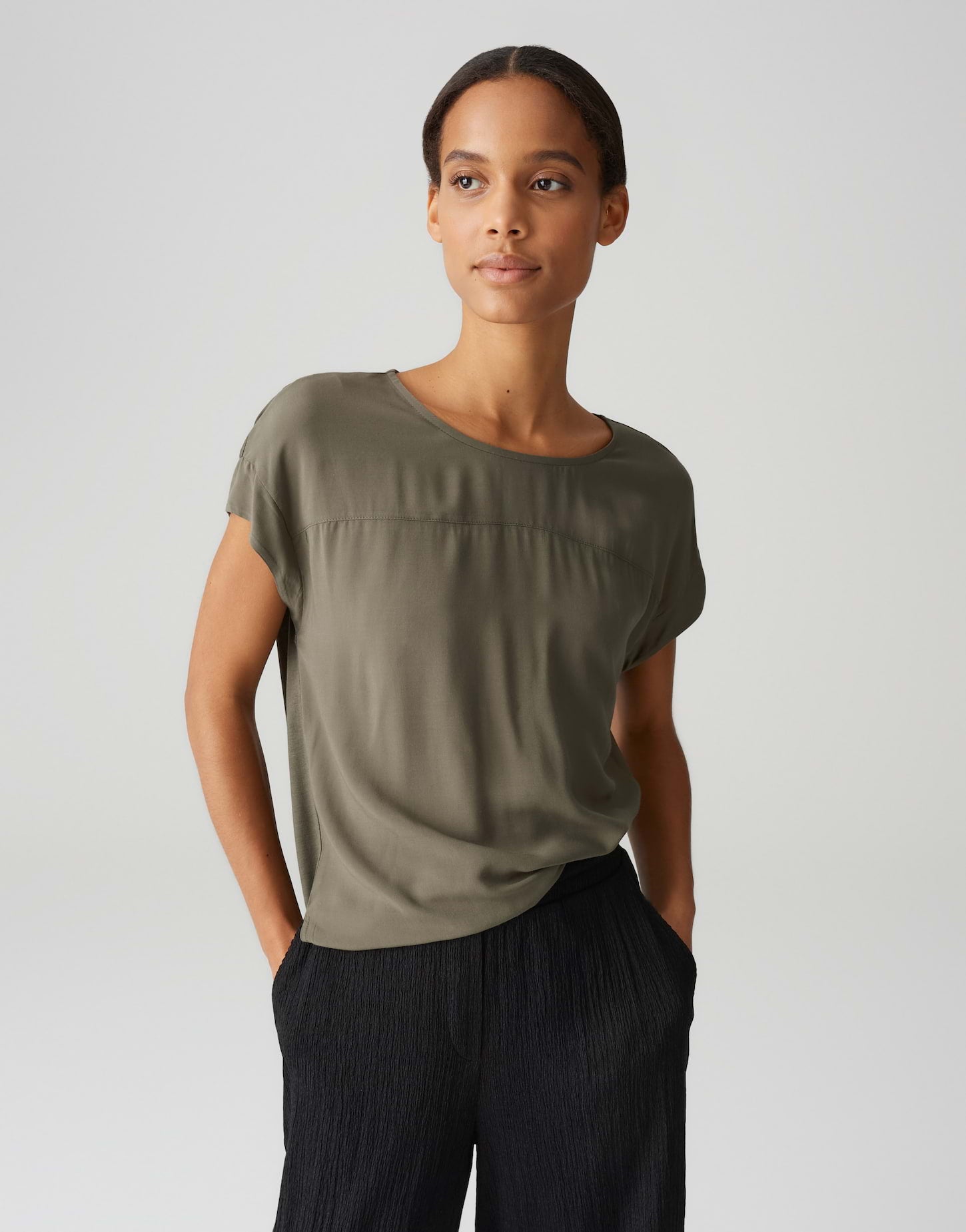 Opus Damen T-Shirts Olive Leaf