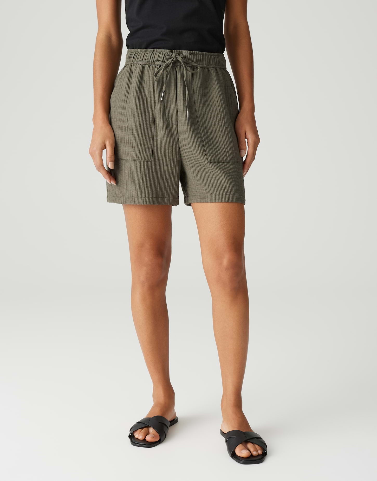 Opus Damen Shorts Olive Leaf