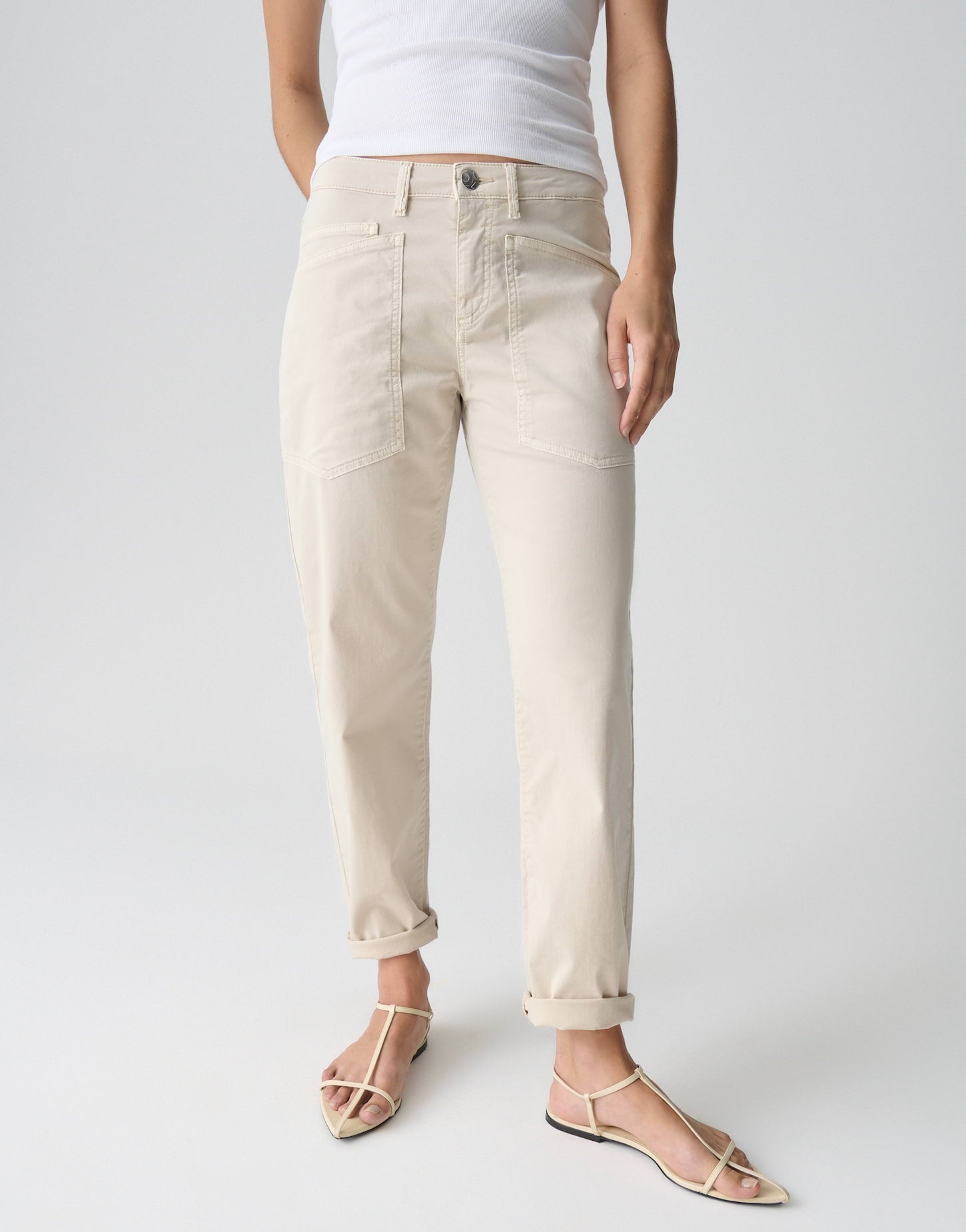Opus Pants Damen Hosen  Natural G