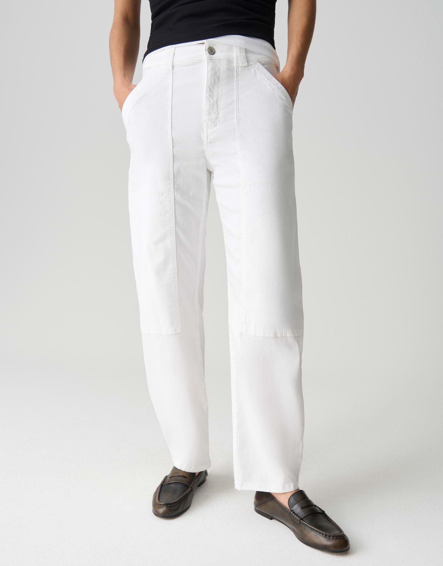 Opus Pants Damen Jeans  White