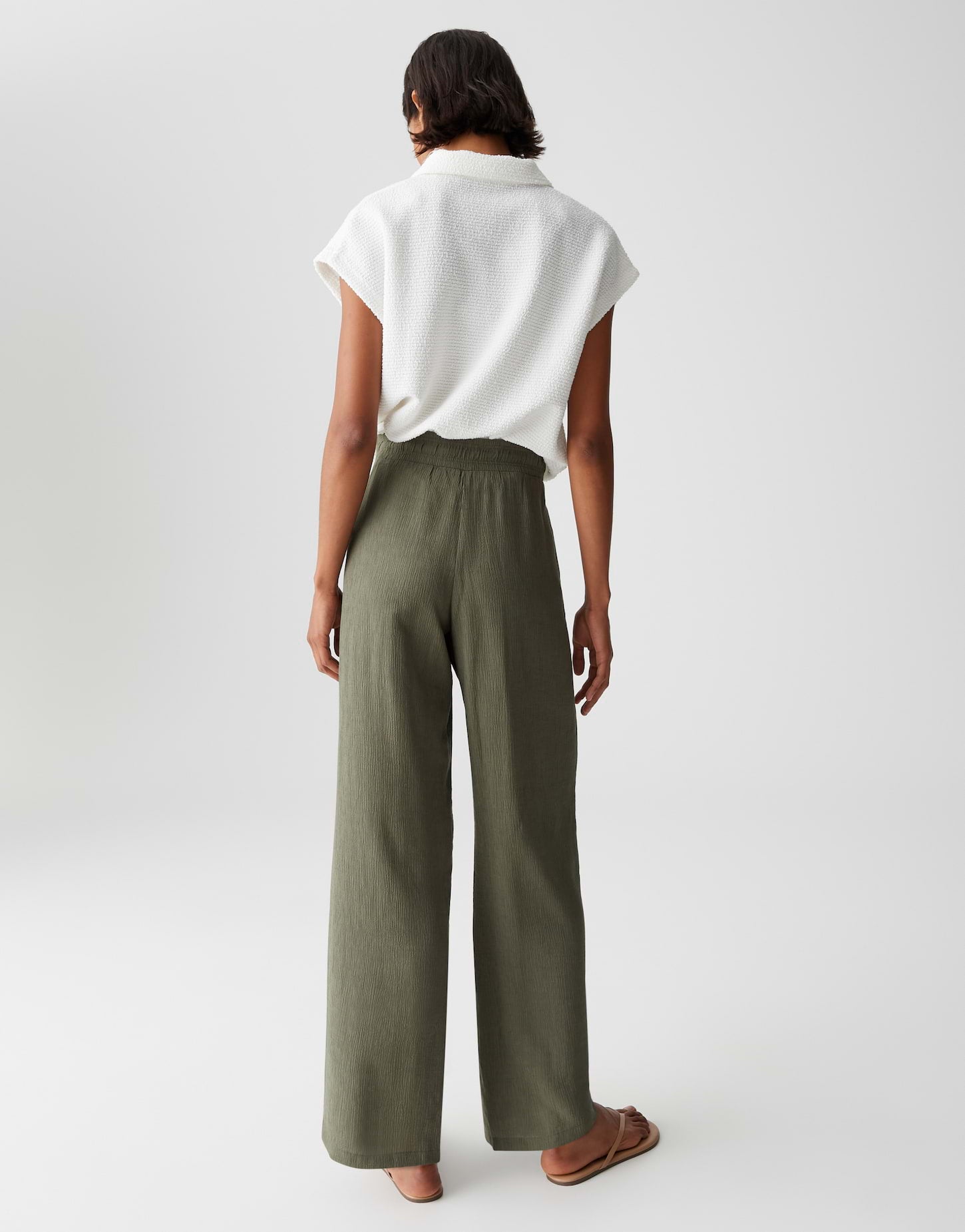 Opus Damen Hosen Olive Leaf