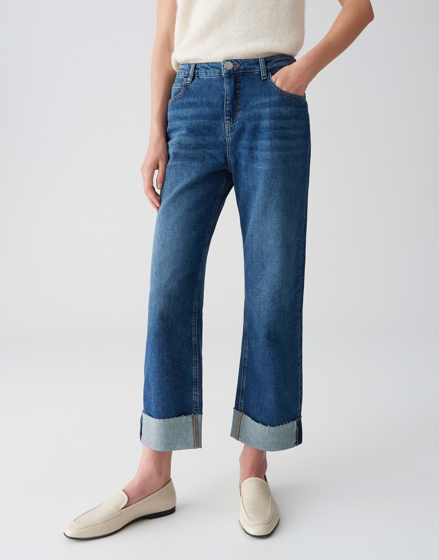 Opus Damen Jeans Mid Stone Blue