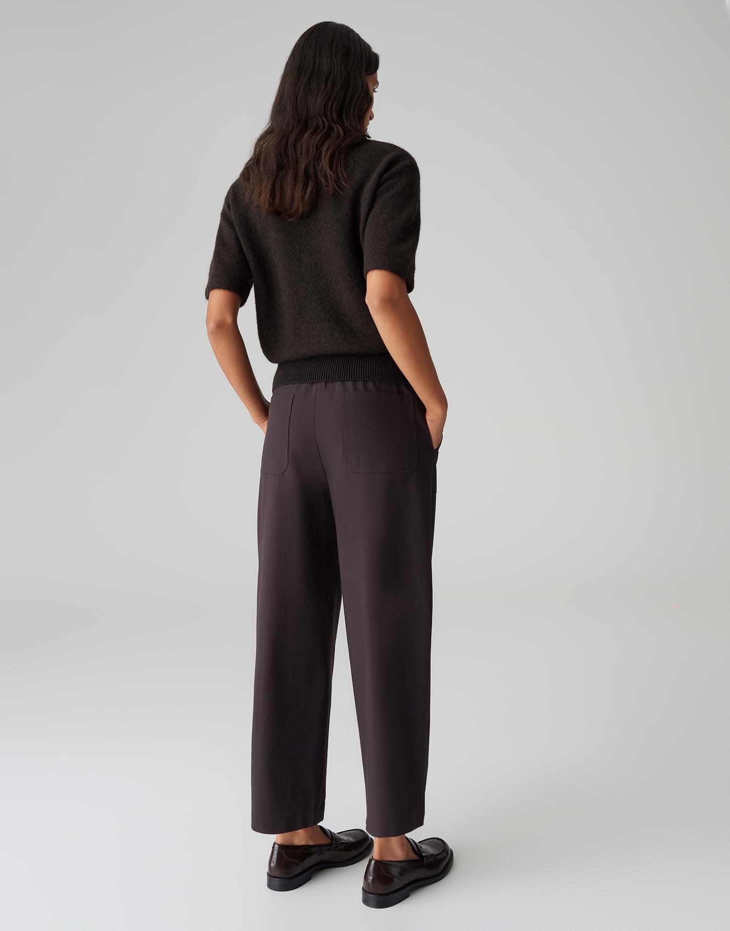 Opus Damen Hosen Midnight Brown