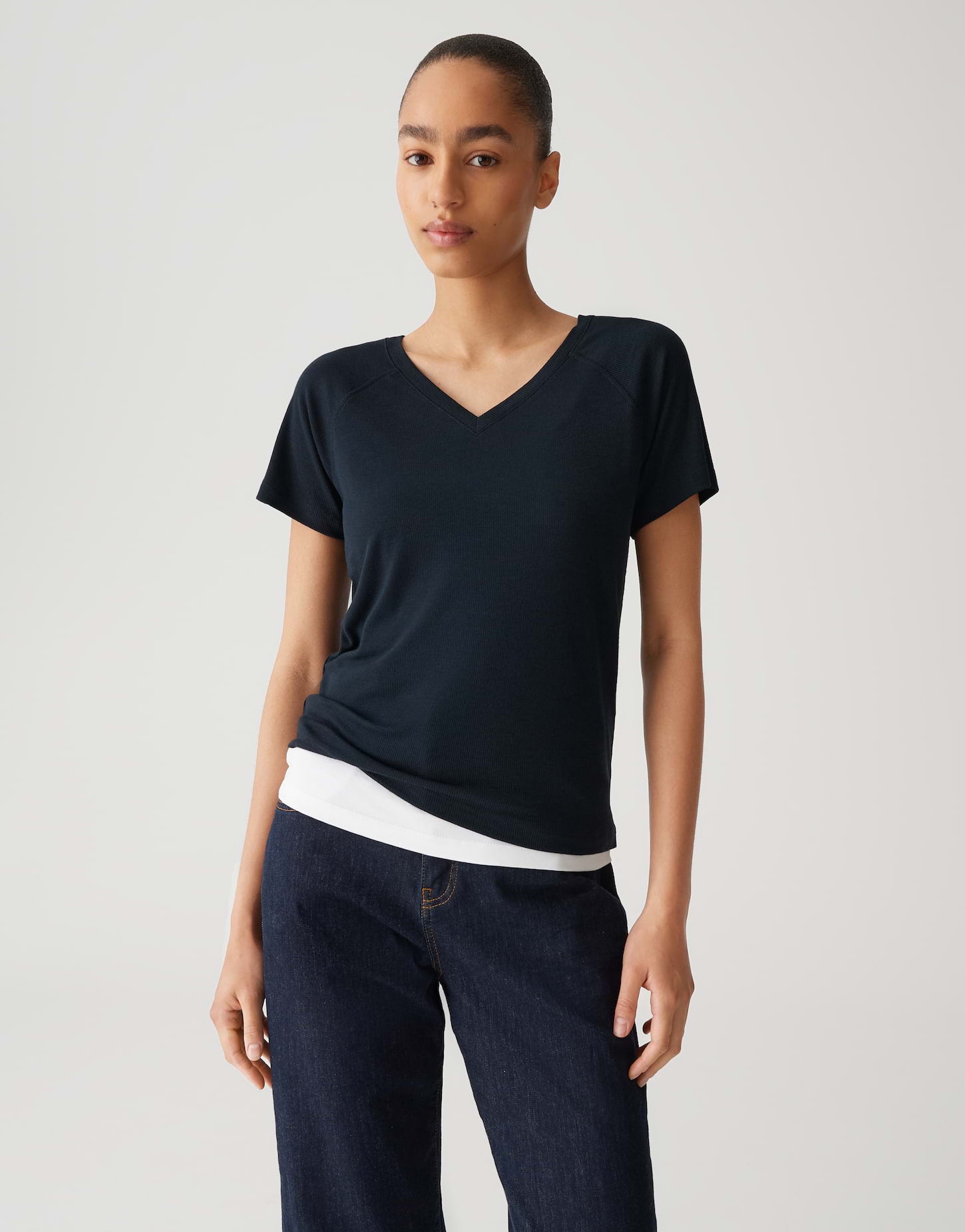 Opus Damen T-Shirts Coal Blue
