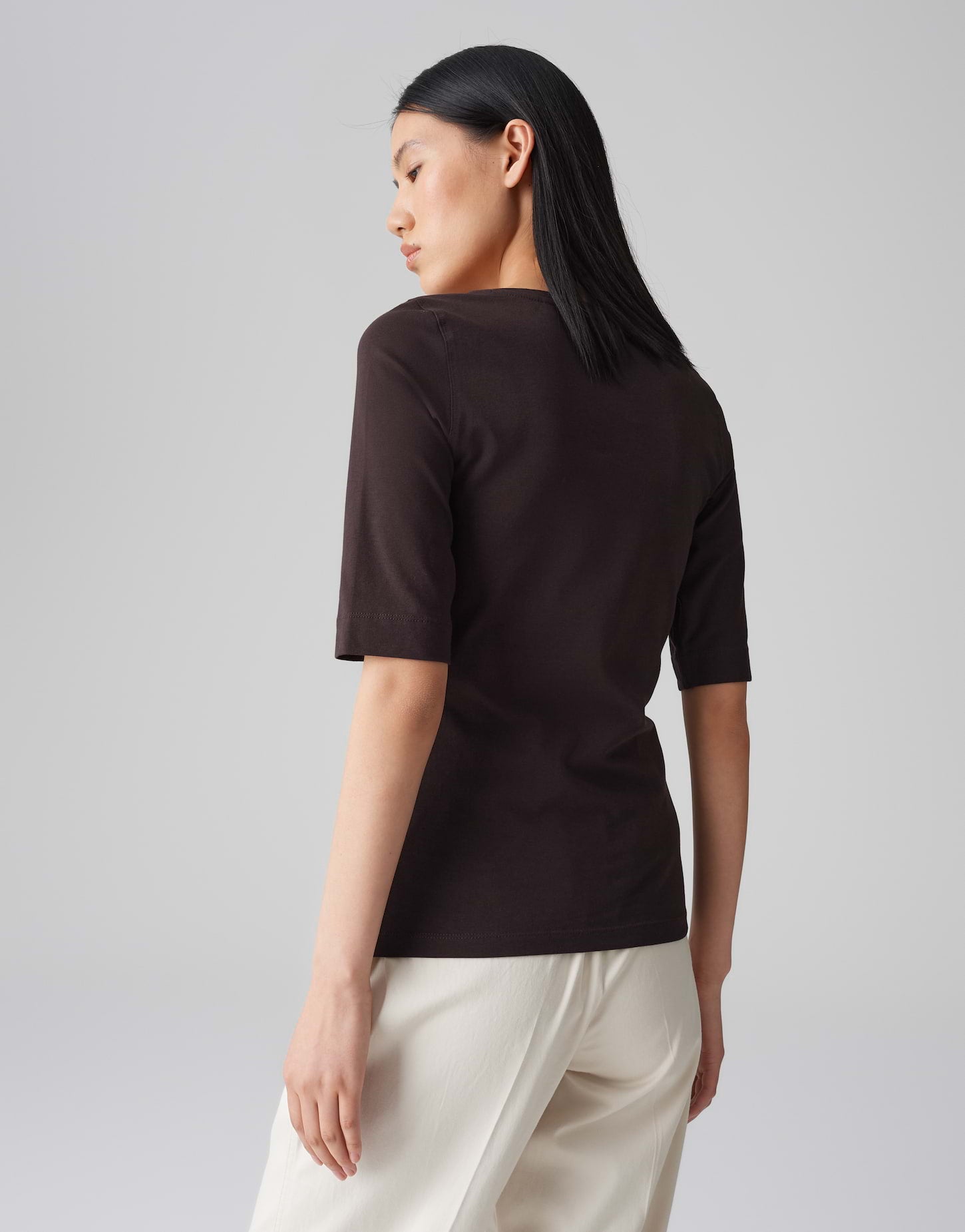 Opus Damen T-Shirts Midnight Brown