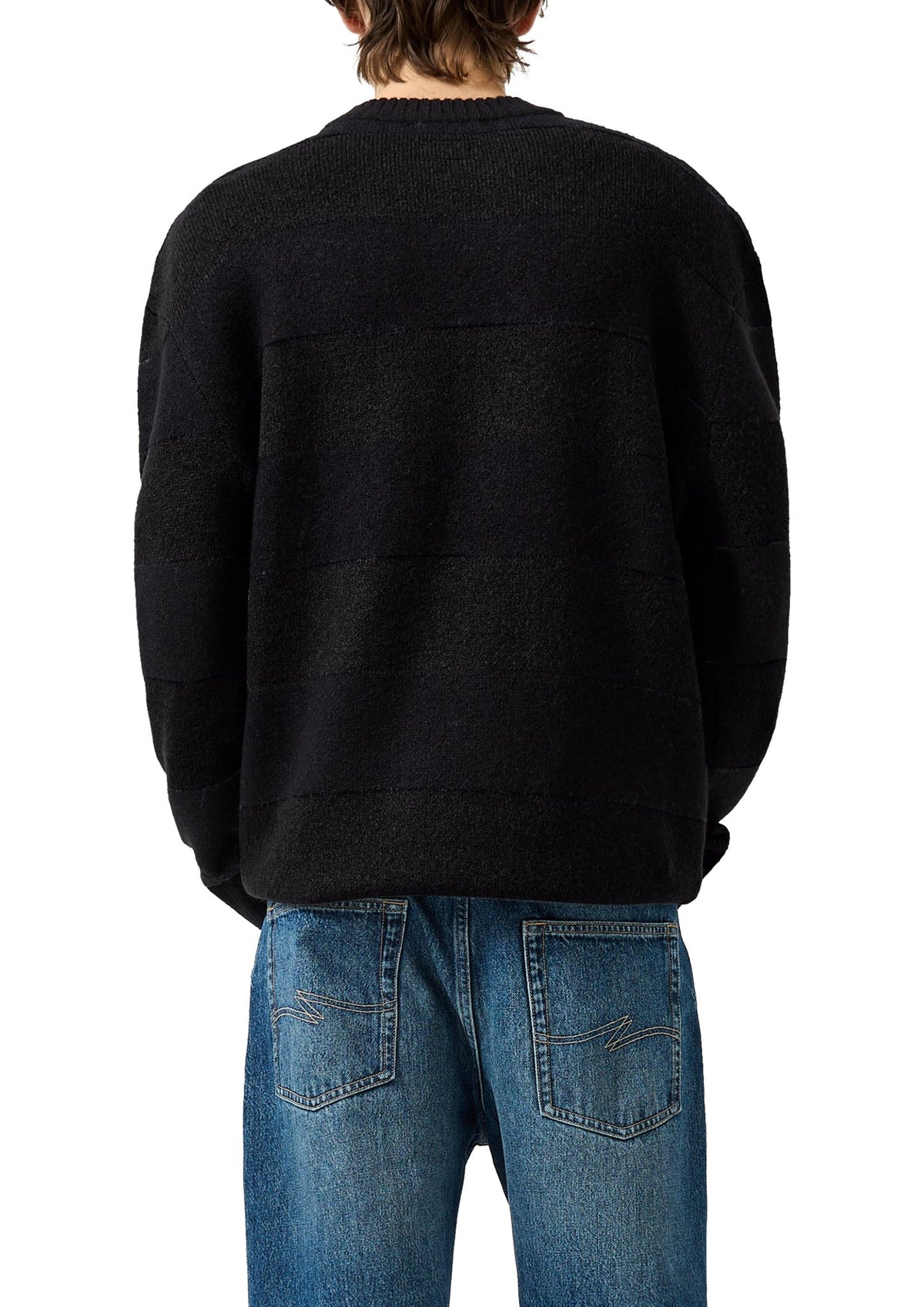 QS by S.Oliver Herren Pullover  Grey/Black