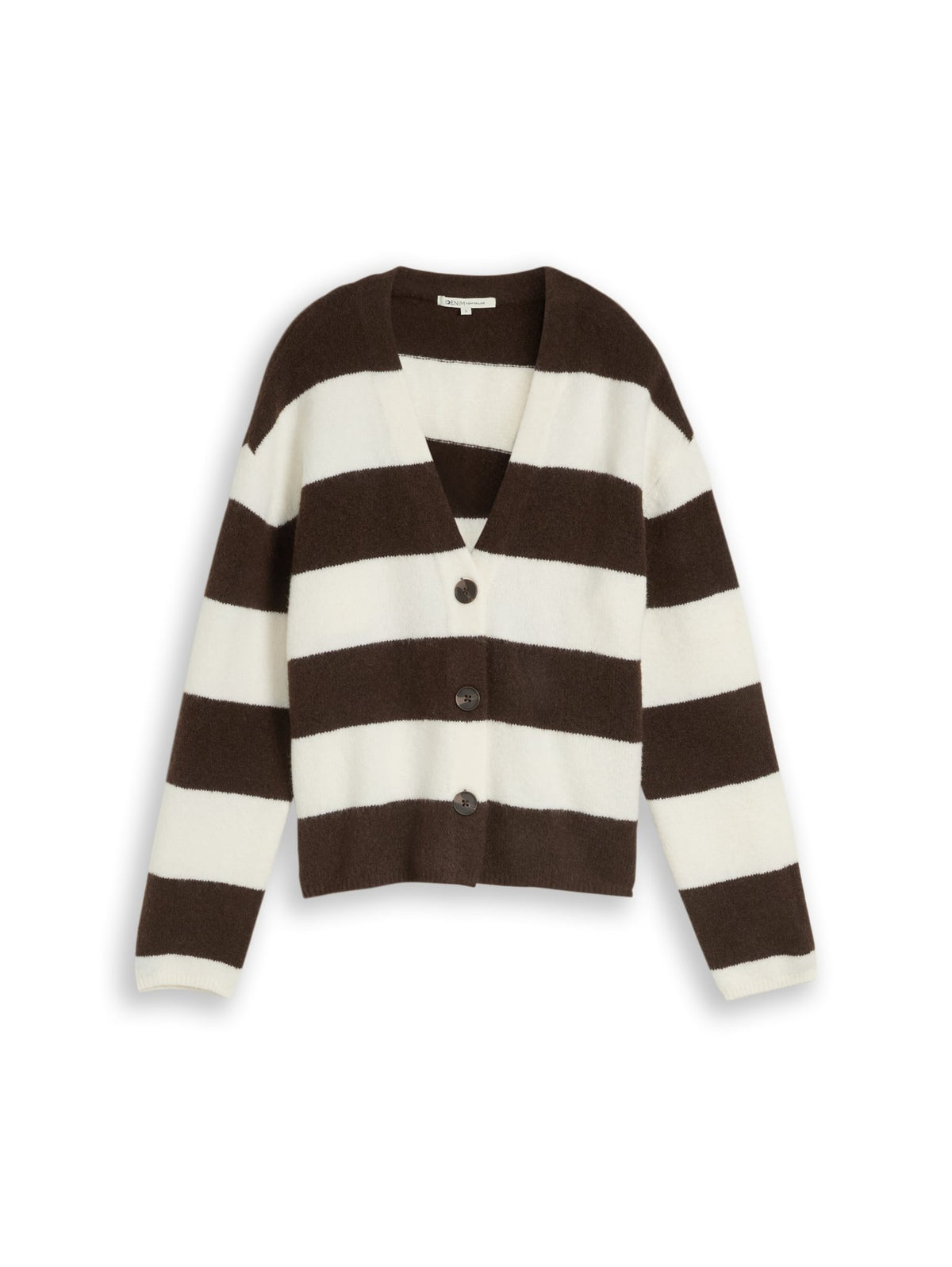 Tom Tailor denim Damen Strickjacken Big Brown White