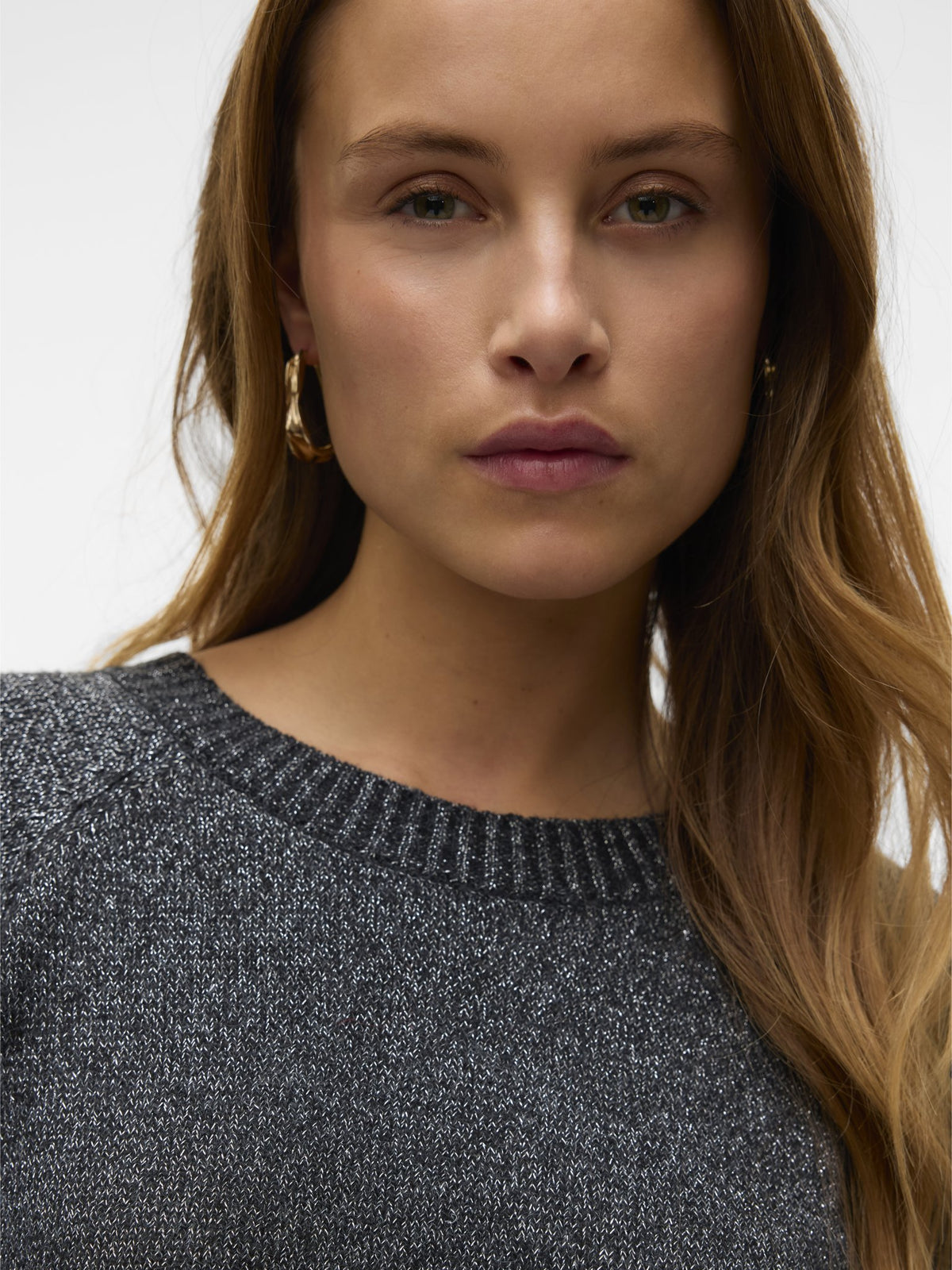 Vero Moda Damen Pullover Asphalt/W. Silv