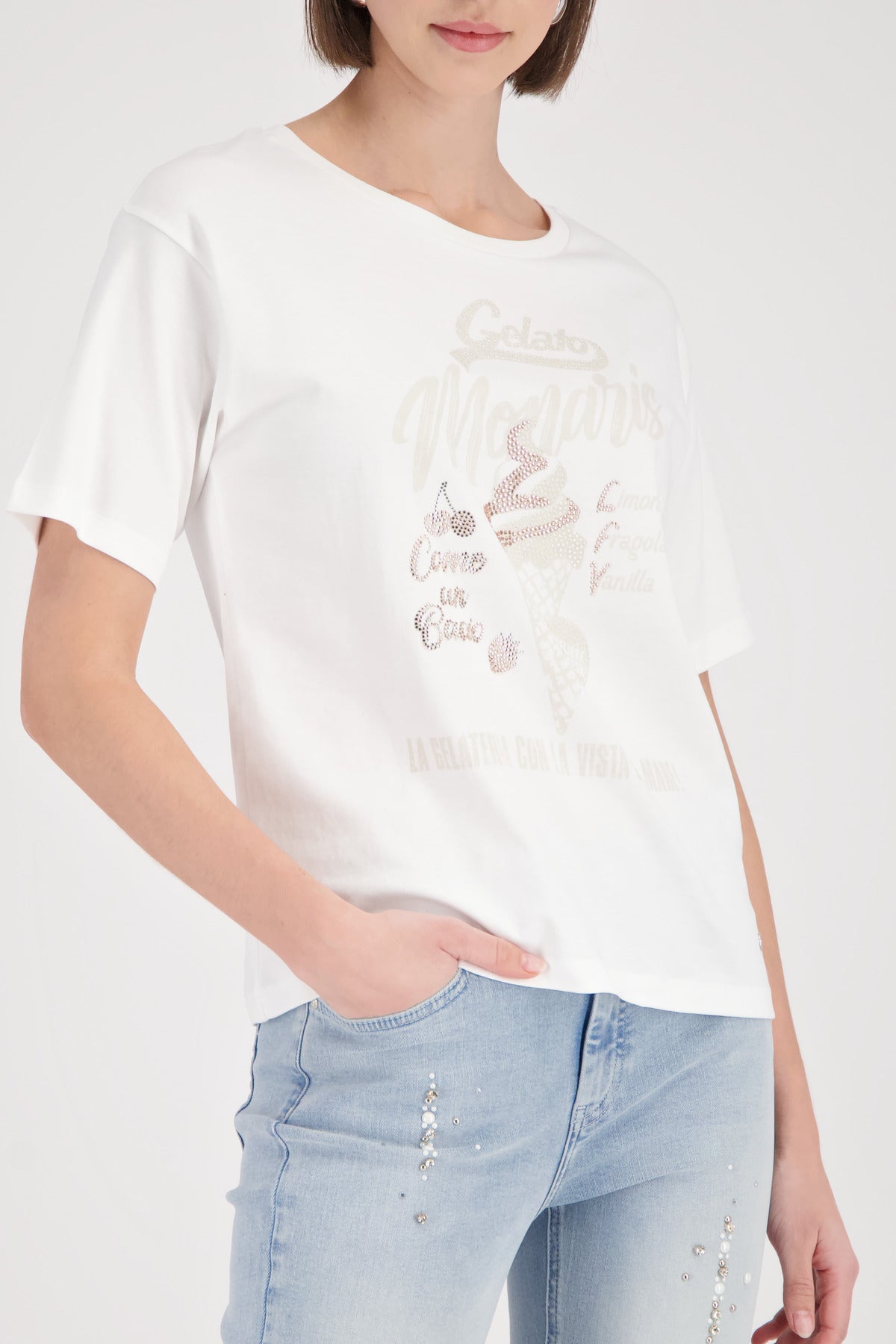 Monari Damen T-Shirts Cream