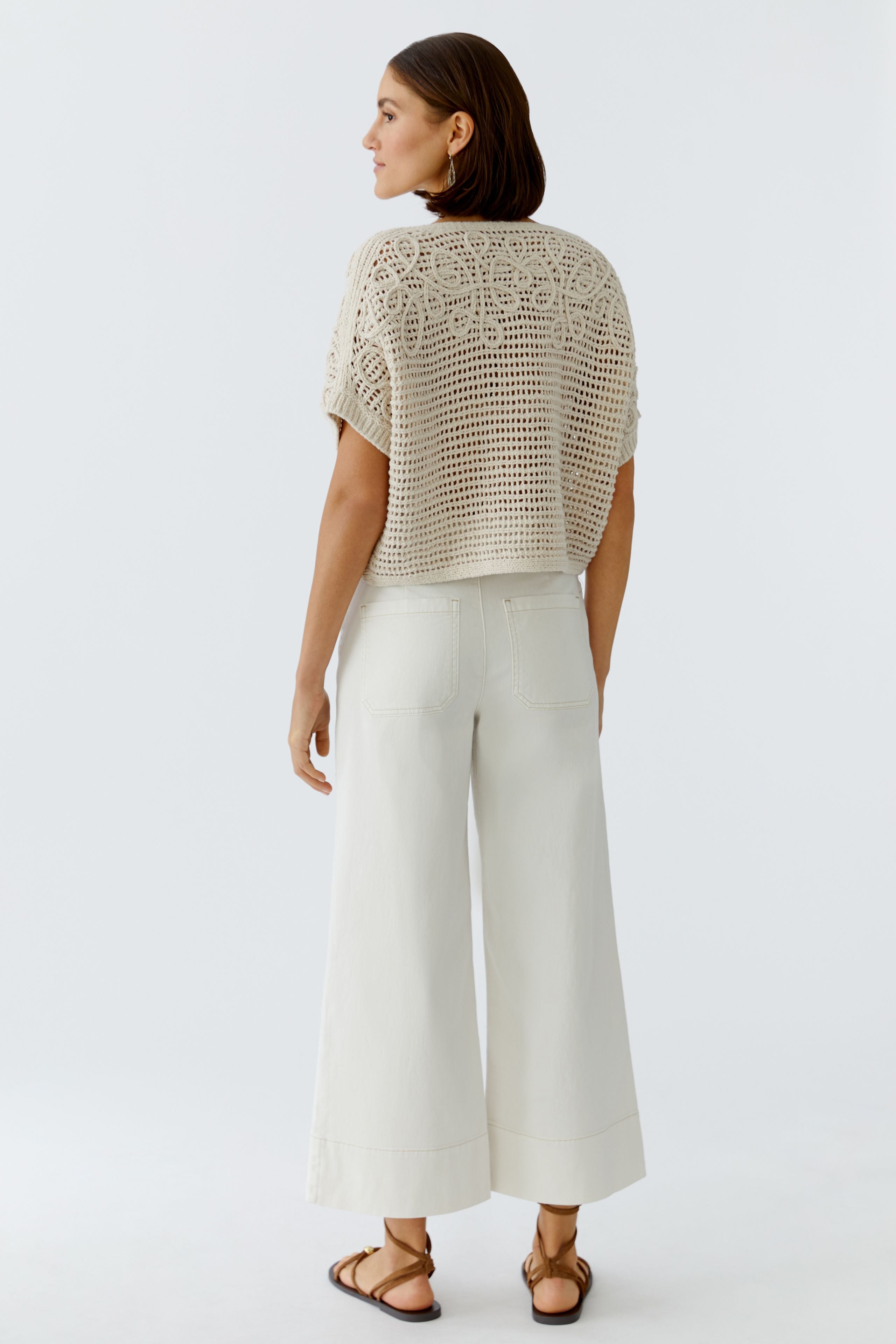 Oui Damen Pullover Biscuit