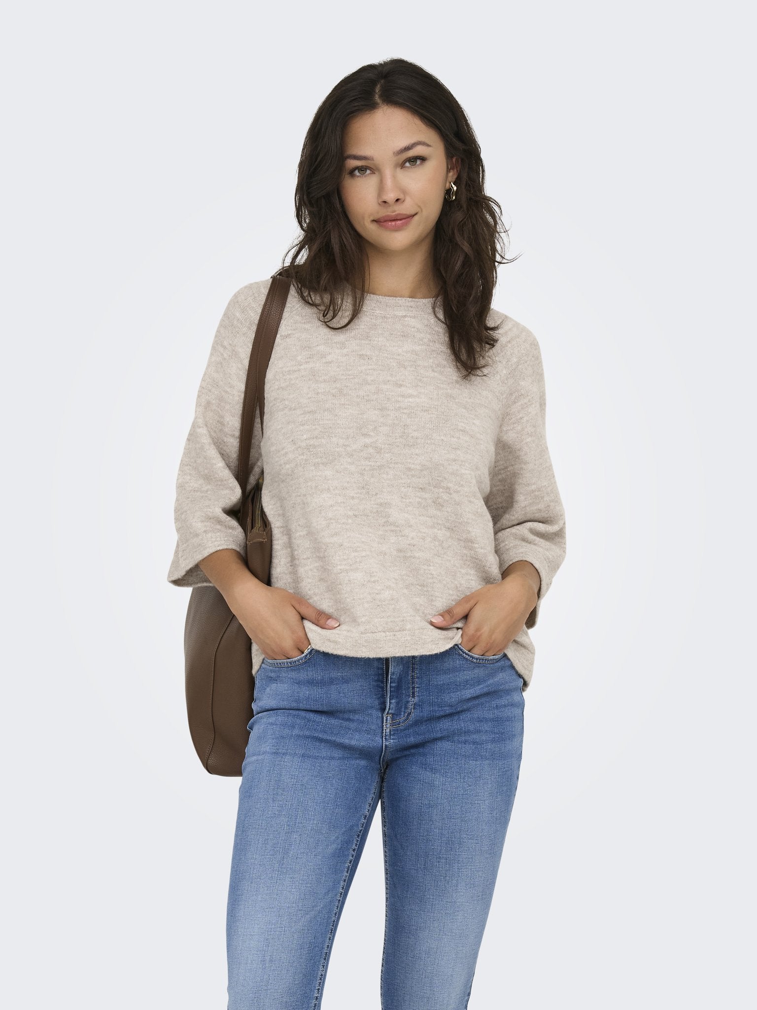 only Damen Pullover Pumice Stone/Me