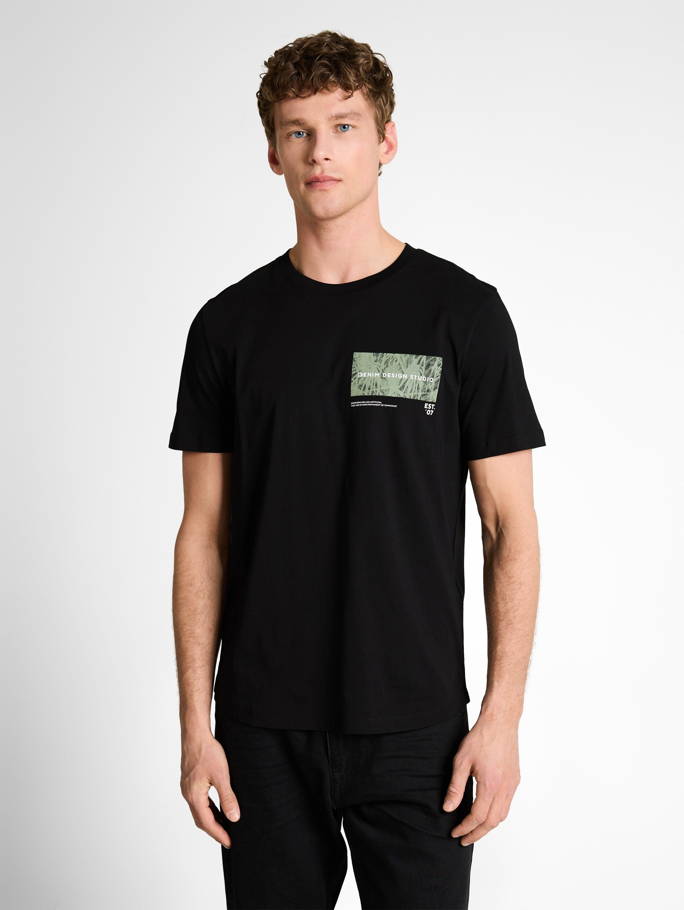 Tom Tailor denim Herren T-Shirts kurz Black