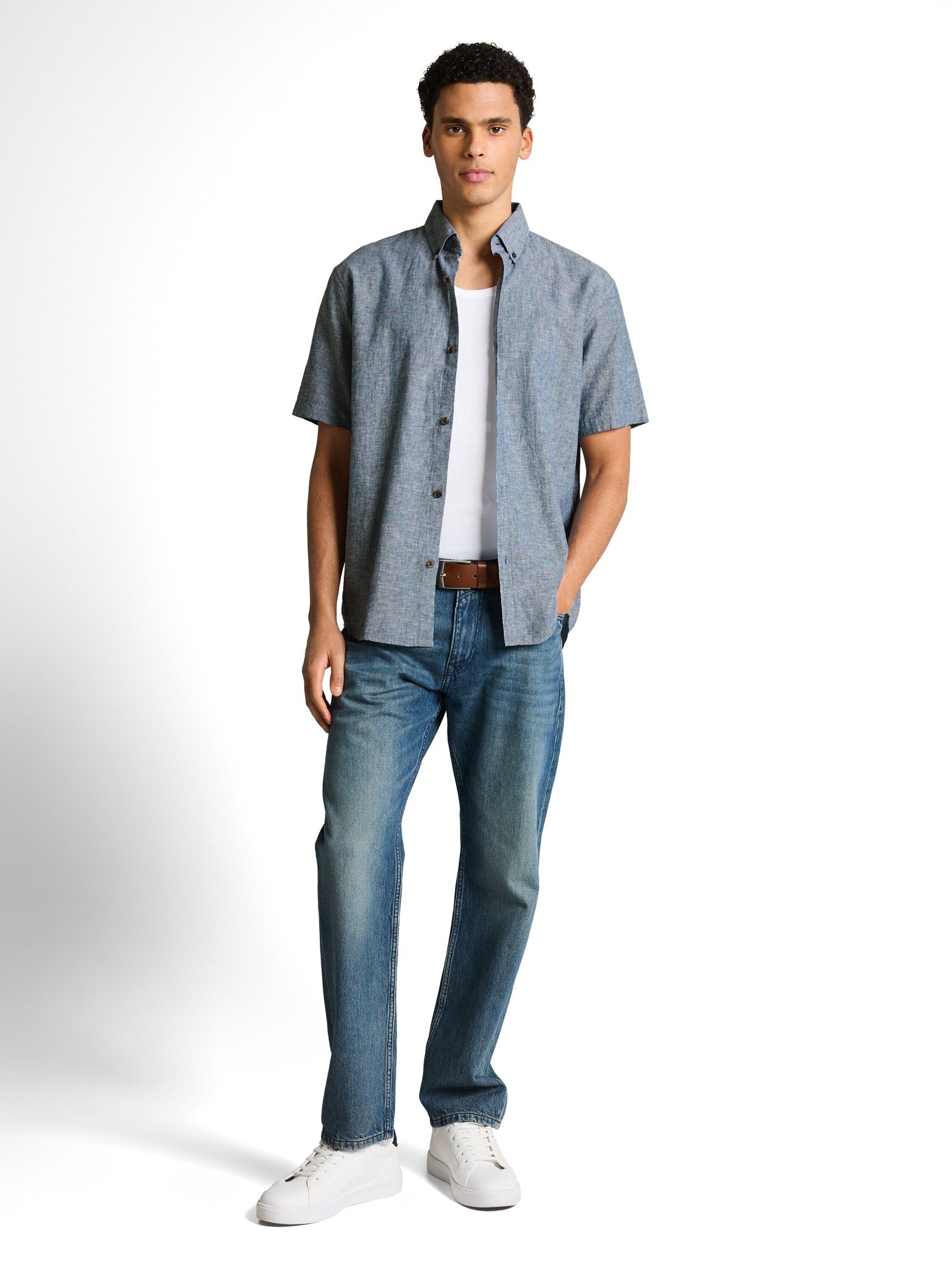 Tom Tailor denim Herren Hemden kurz Nighttime Blue