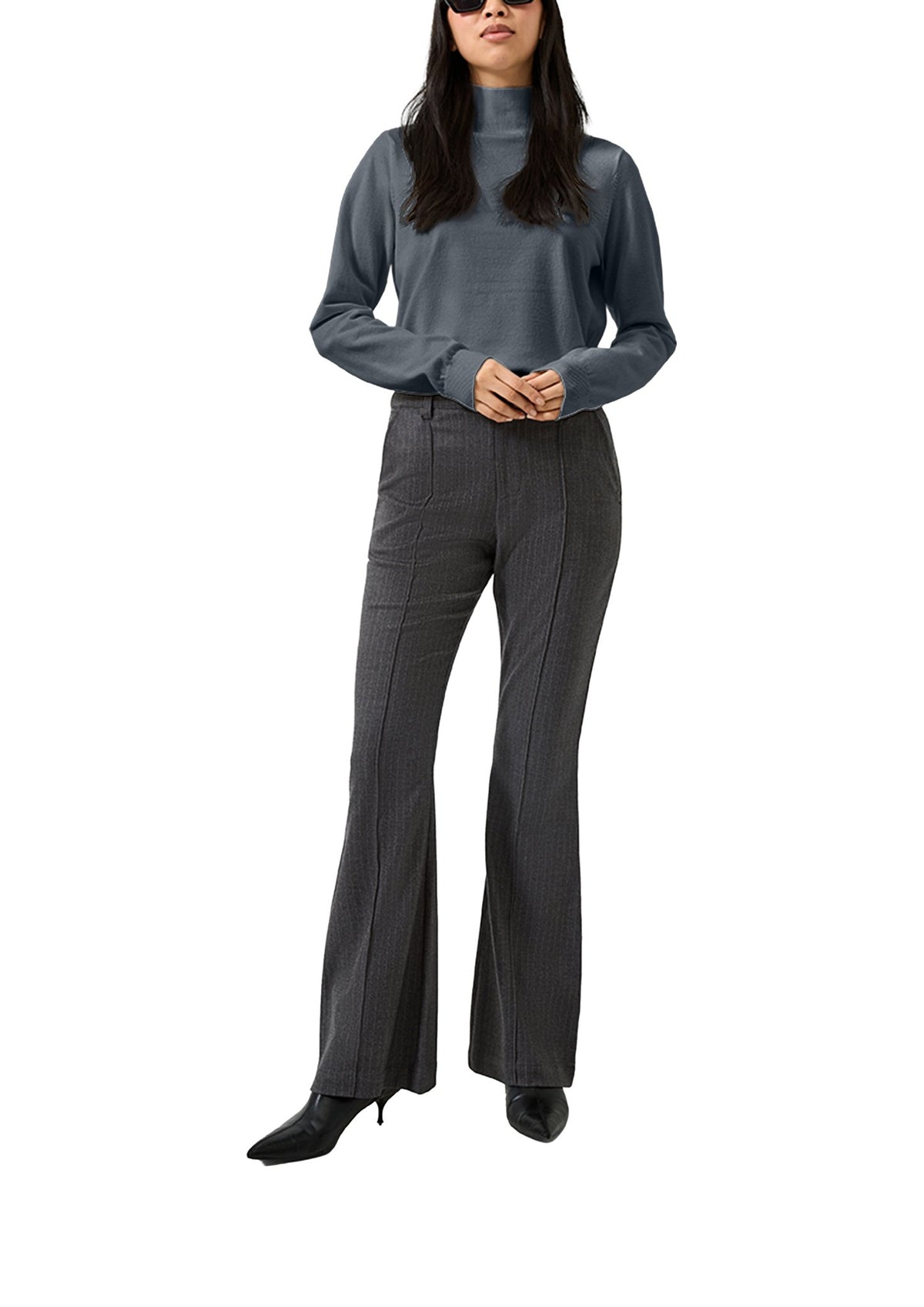 QS by S.Oliver Damen Pullover  Grey/Black
