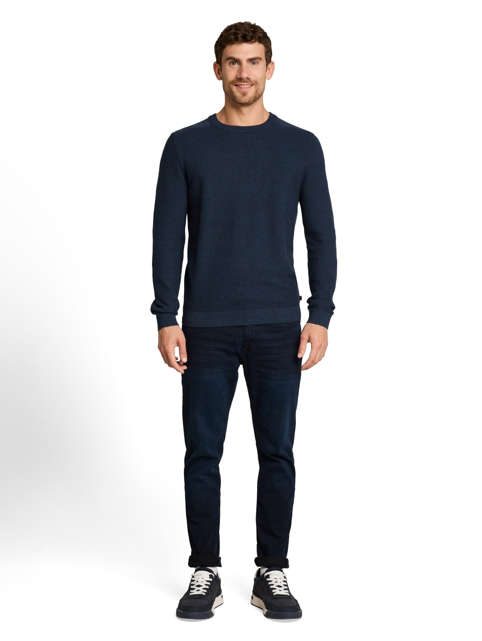 Tom Tailor Herren Pullover Mouline Blue Na