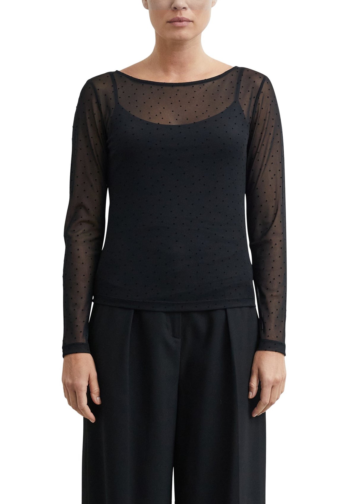 Comma Damen T-Shirts A Grey/Black