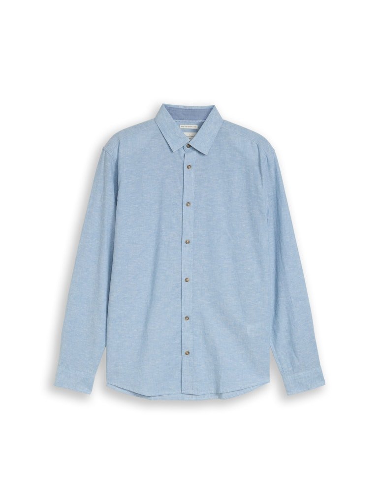 Tom Tailor Herren Hemden lang Bleeched Blue C