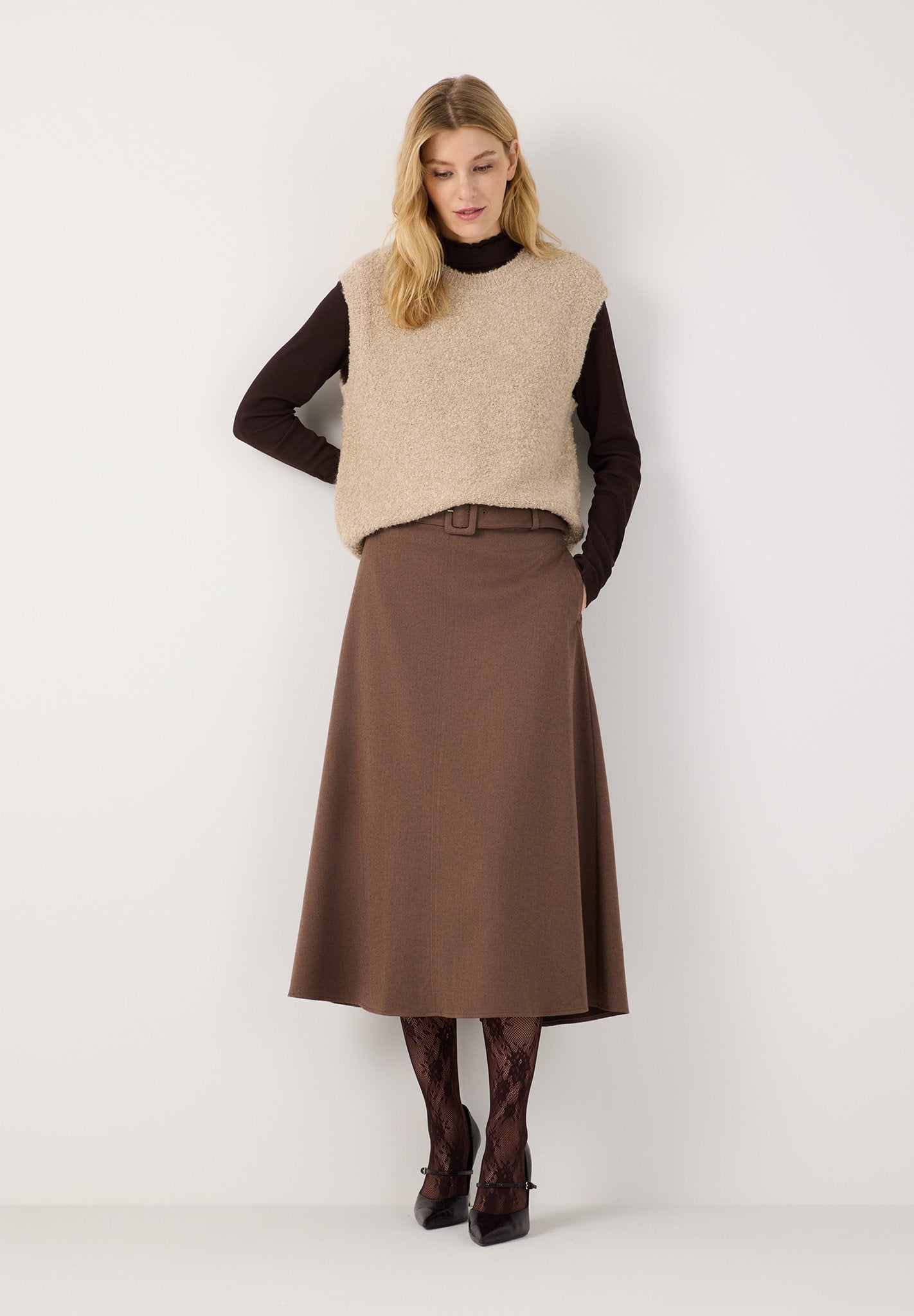 More & More Damen Pullover Almond Mel
