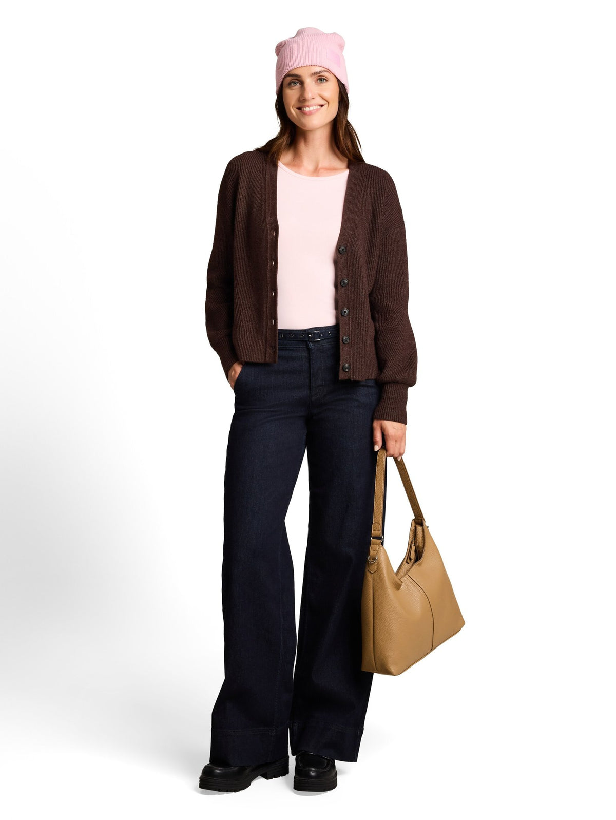 Tom Tailor Damen Strickjacken Java Dark Brown