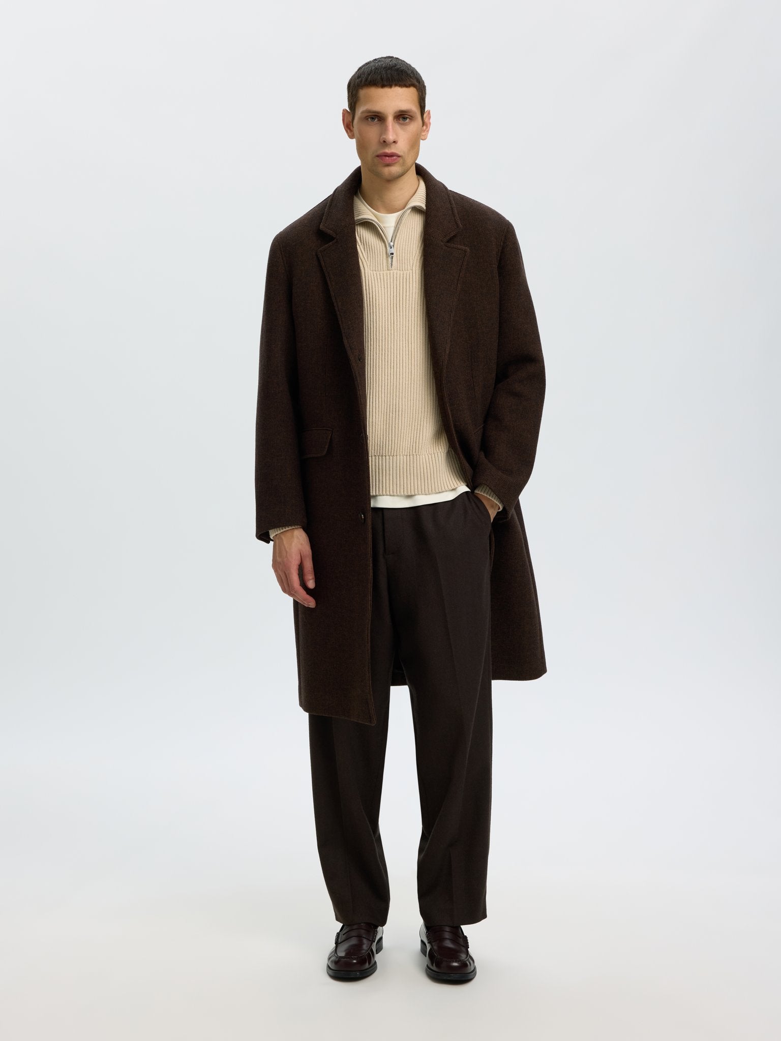 Selected homme Herren Pullover Oatmeal