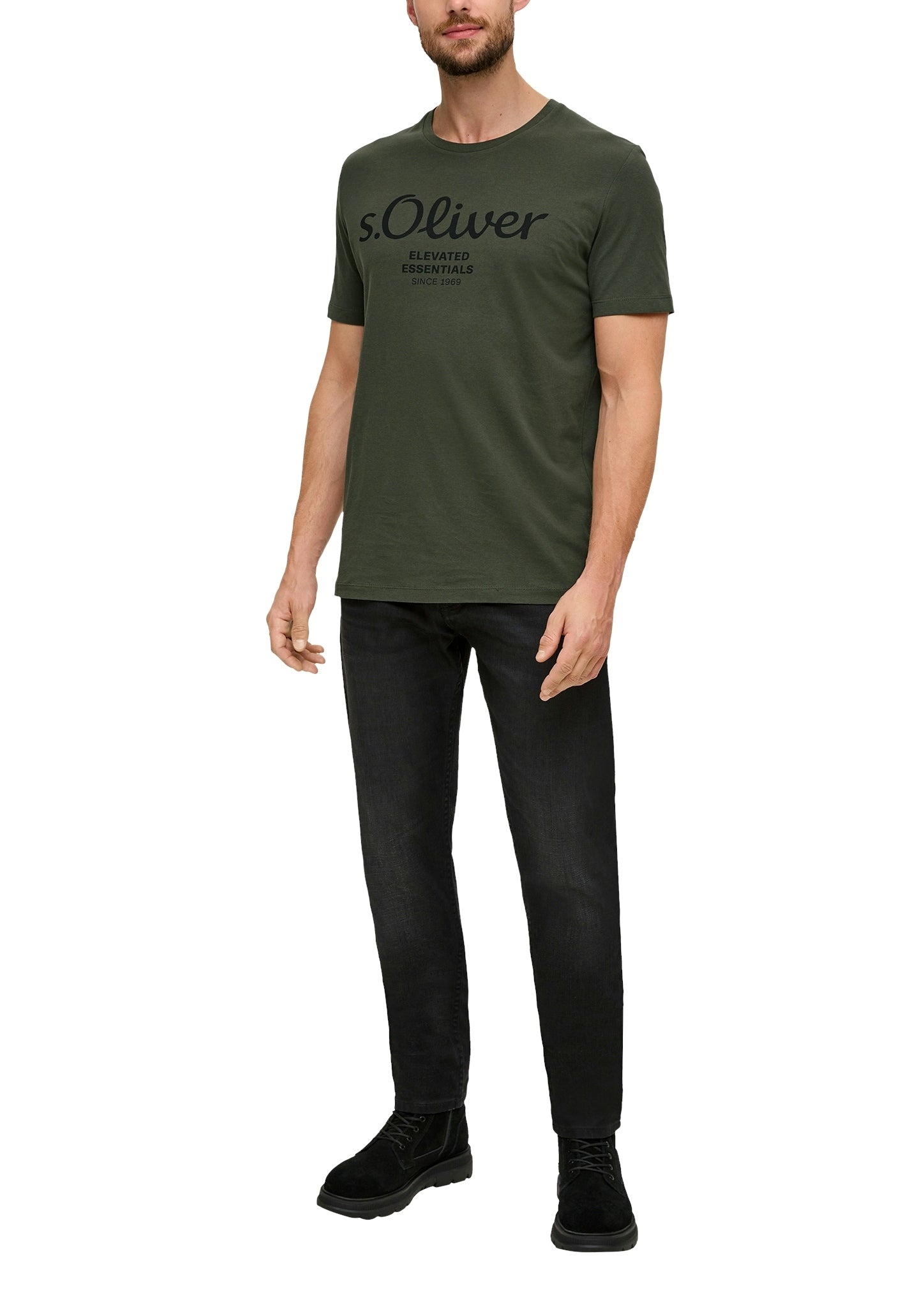 S. Oliver red Herren T-Shirts kurz Green