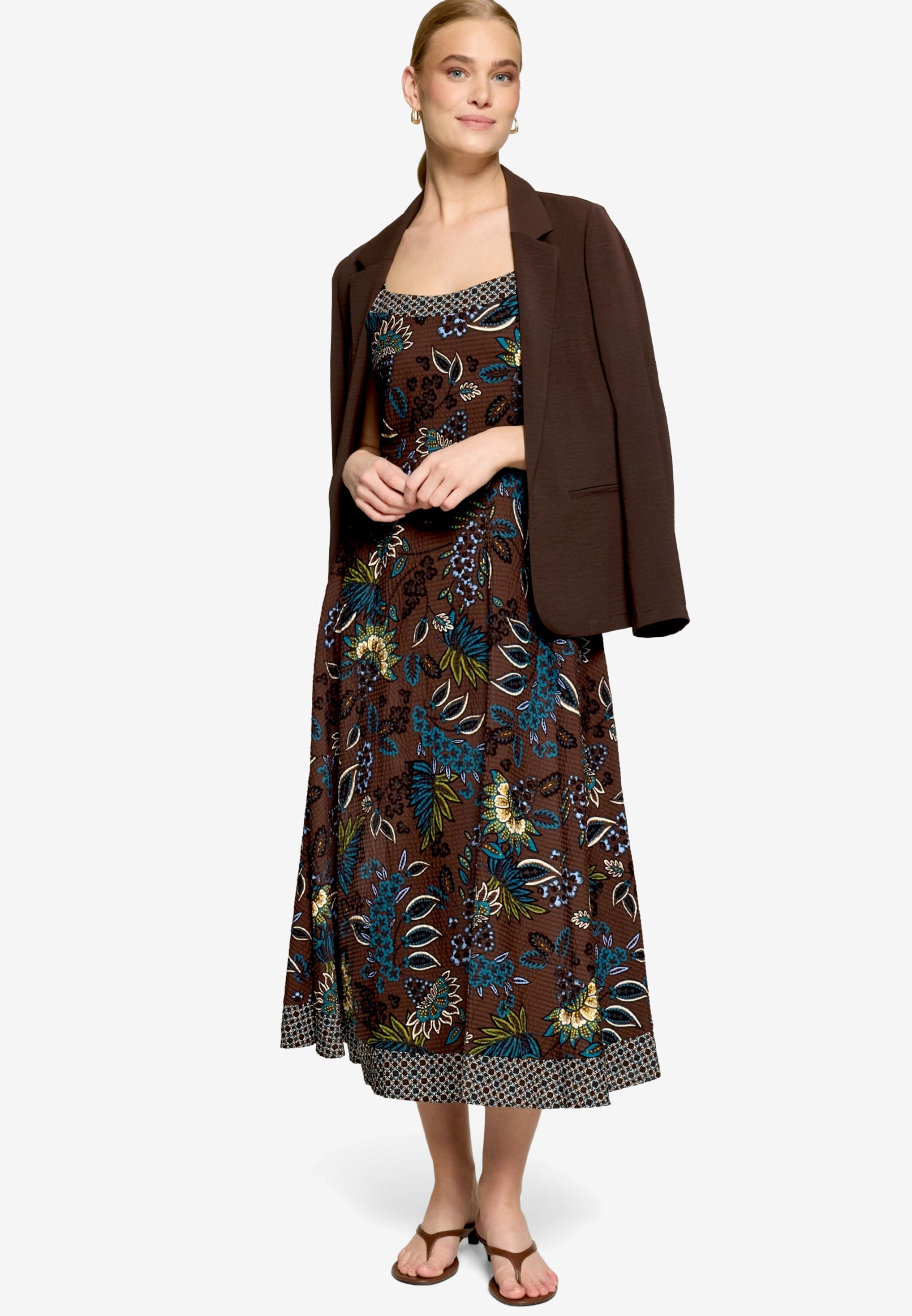 Zero Damen Kleider Brown/Petrol