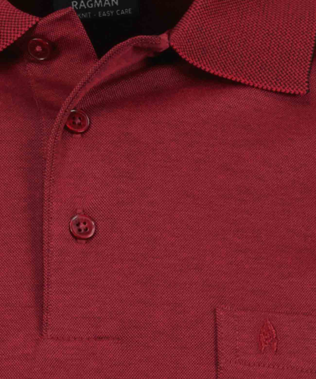 Ragman Herren T-Shirts kurz  Rot