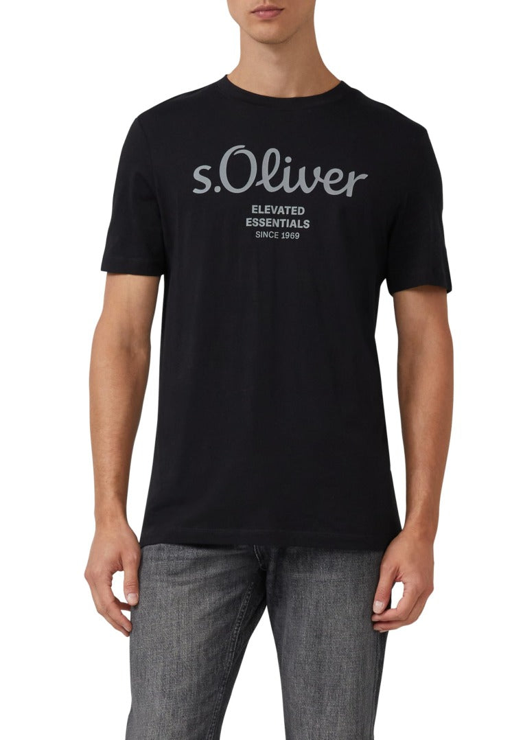 S. Oliver red Herren T-Shirts kurz Grey/Black