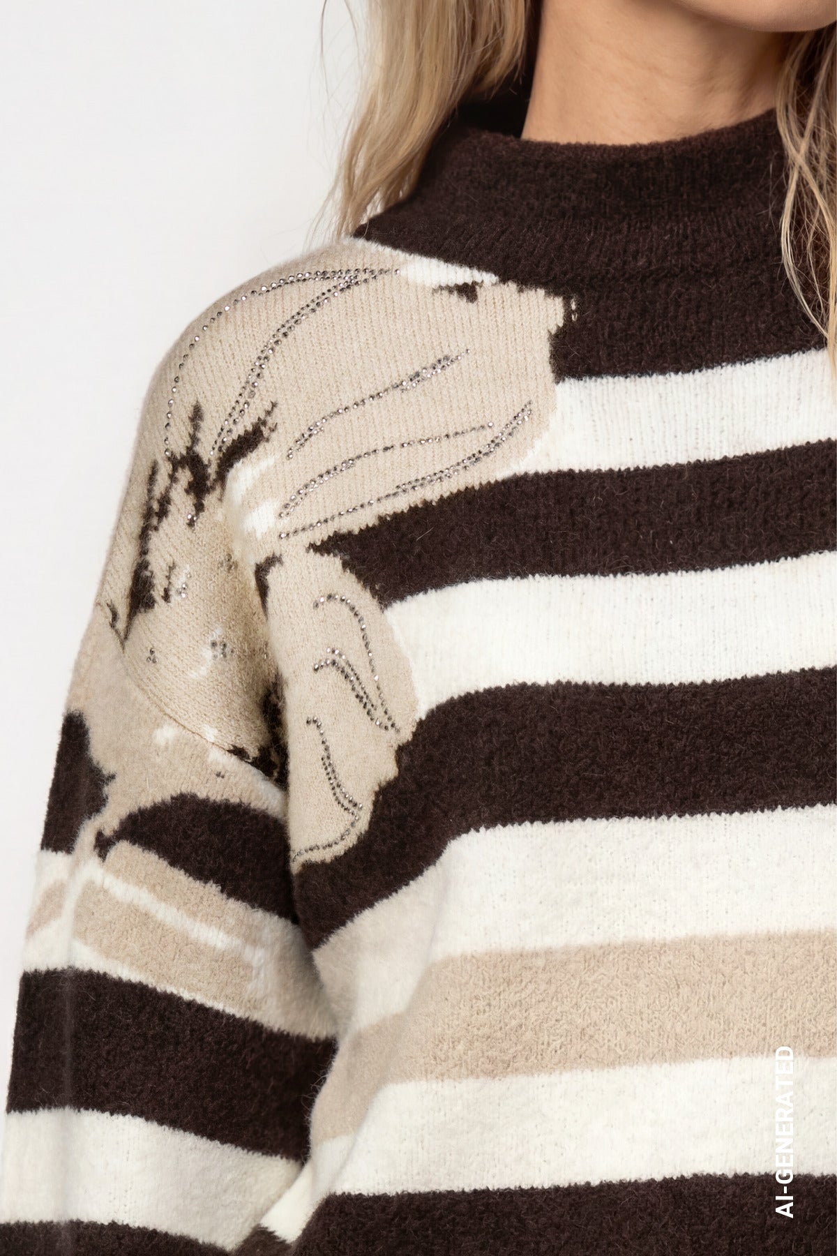 Monari Damen Pullover Cappuccino