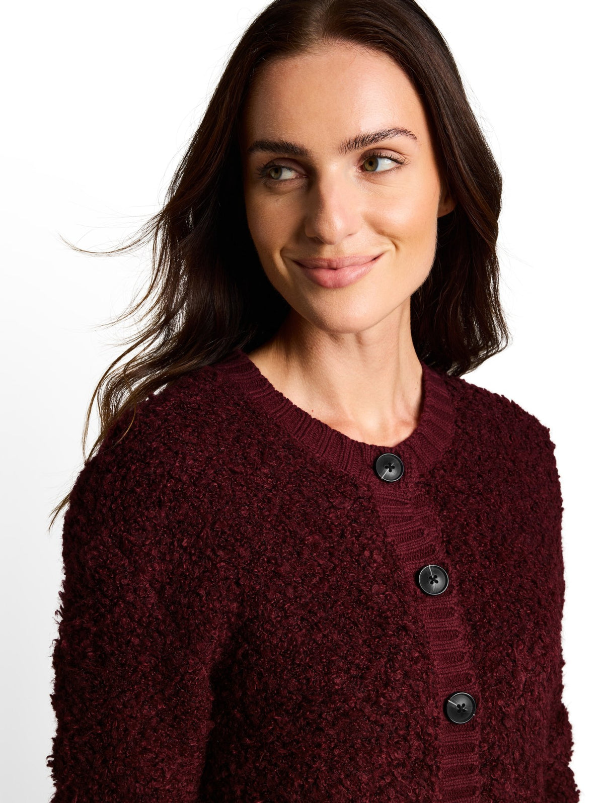 Tom Tailor Damen Strickjacken Preppy Plum Mel