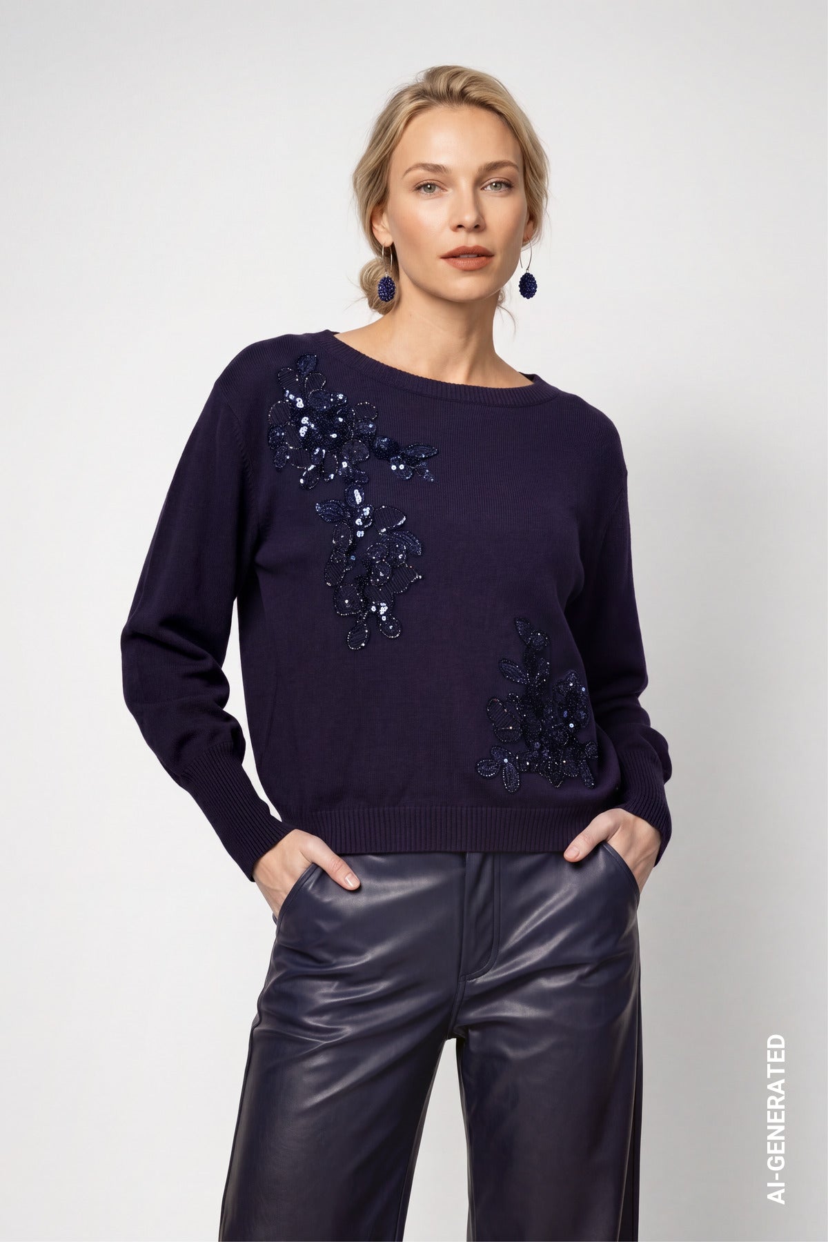 Monari Damen Pullover Dark Blue