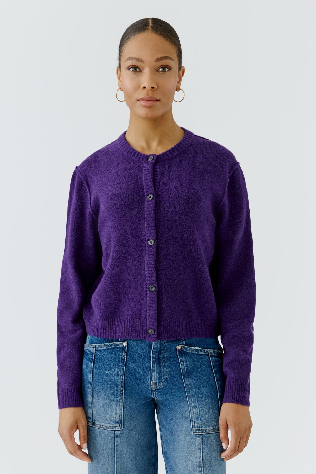 Oui Damen Strickjacken  Ultra Viol