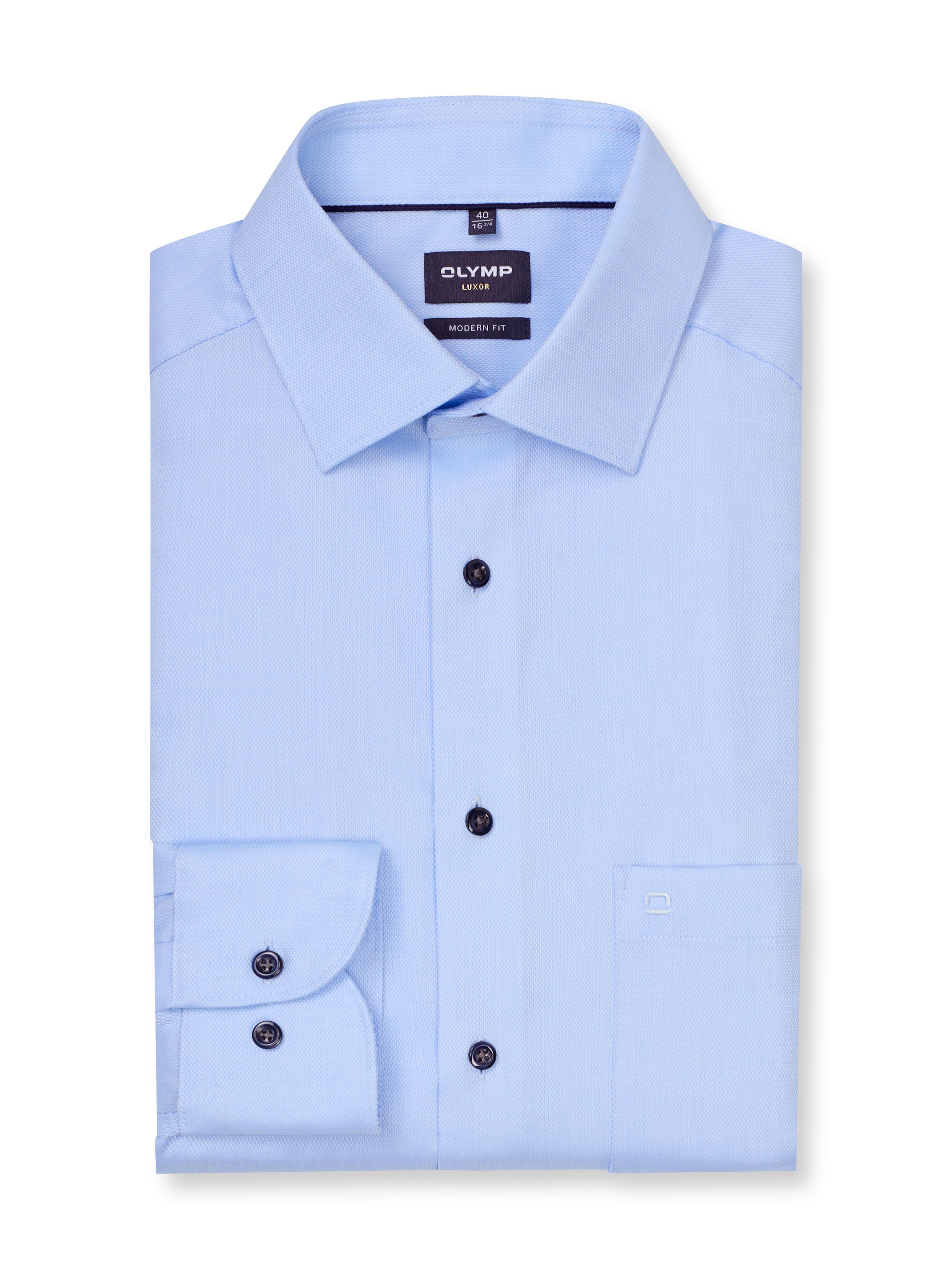 Olymp Herren Hemden lang Bleu