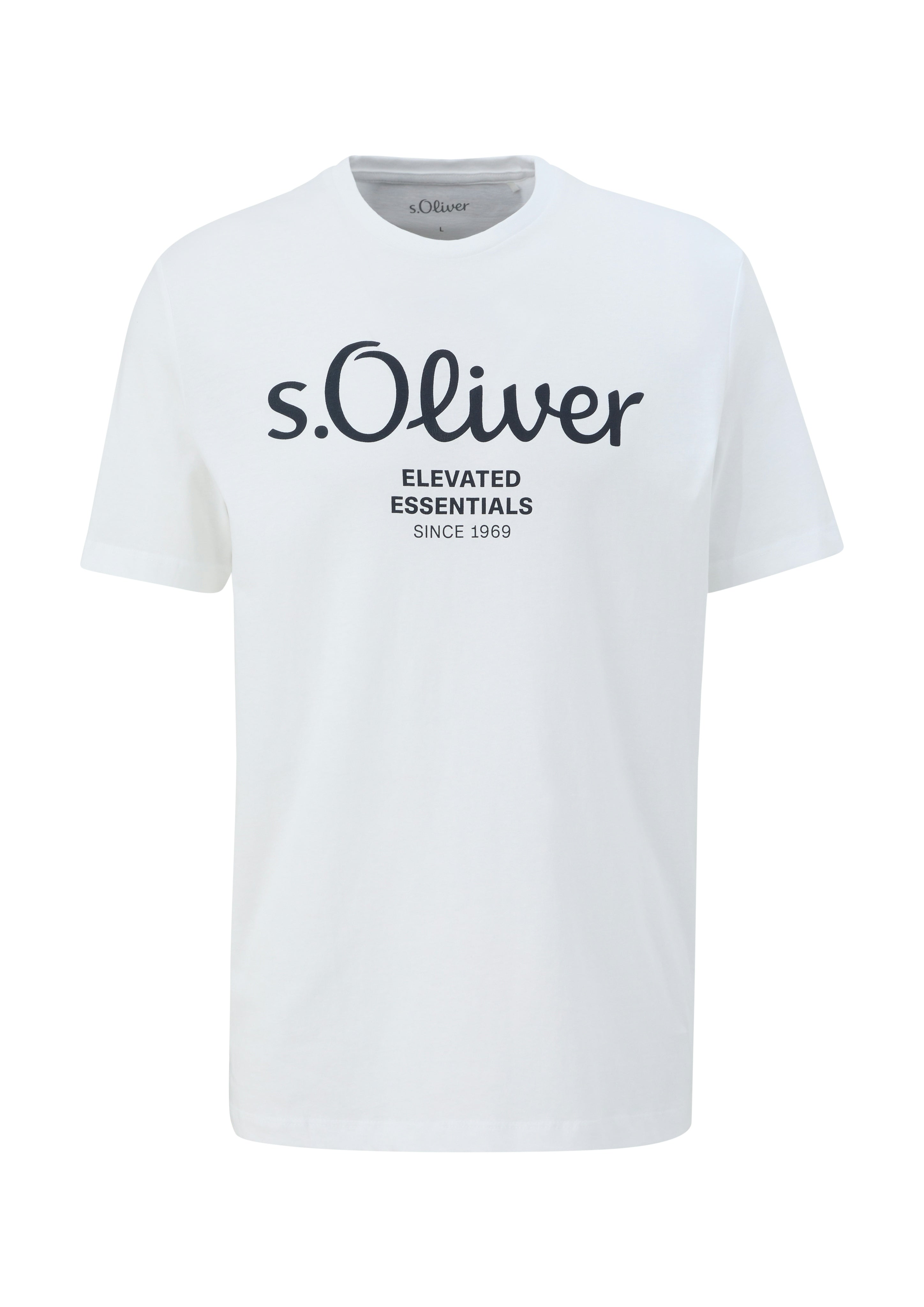 S. Oliver red Herren T-Shirts kurz White