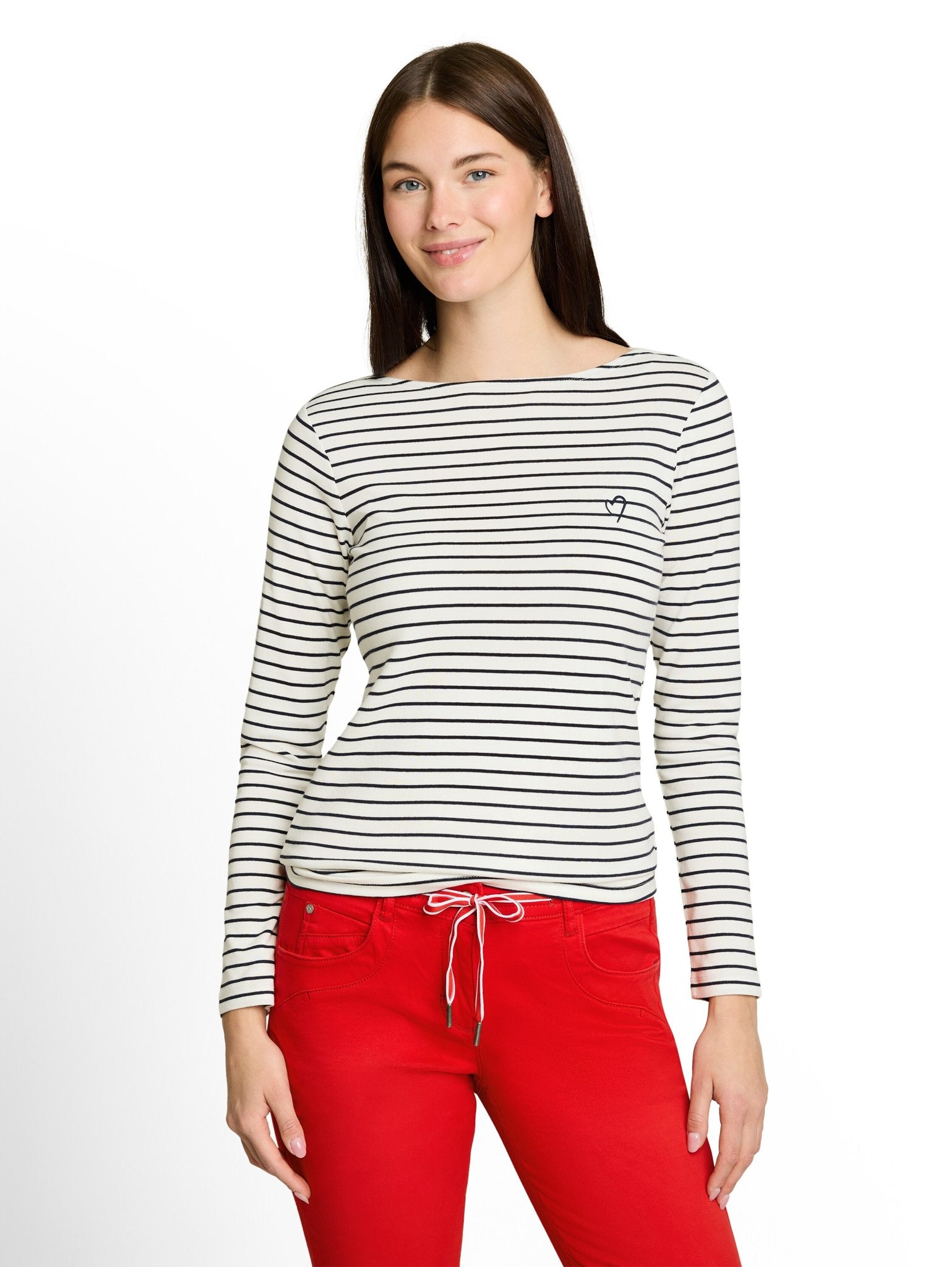 Tom Tailor Damen T-Shirts Navy Offwhite S