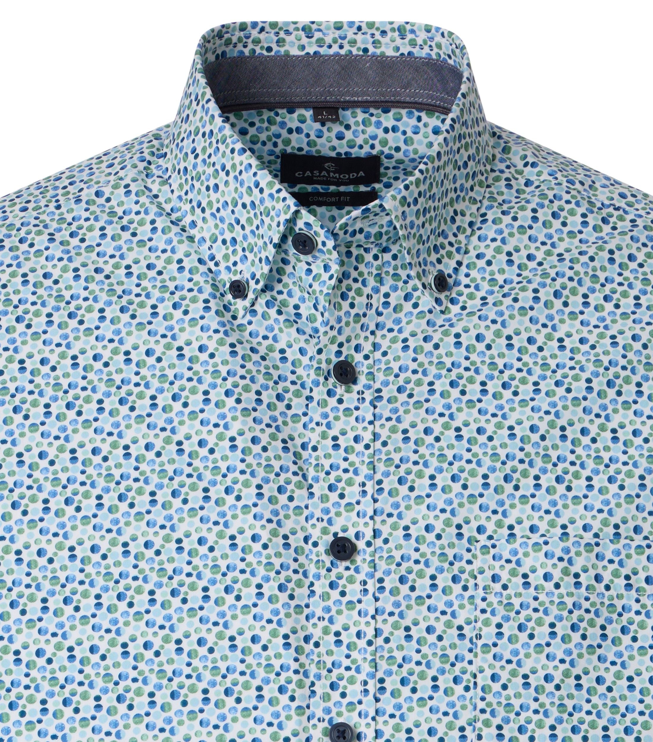 Casa Moda Herren Hemden kurz  Gruen