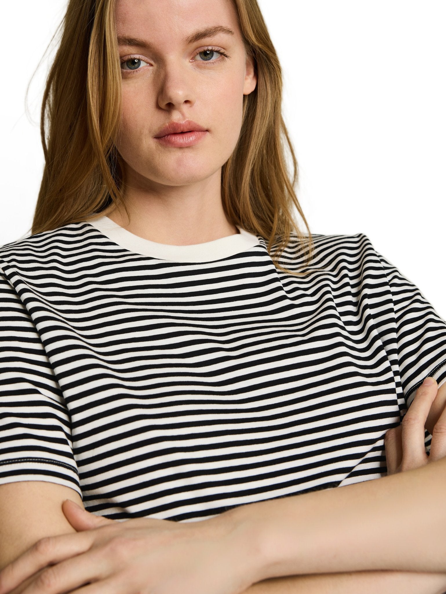 Tom Tailor denim Damen T-Shirts Black White Str