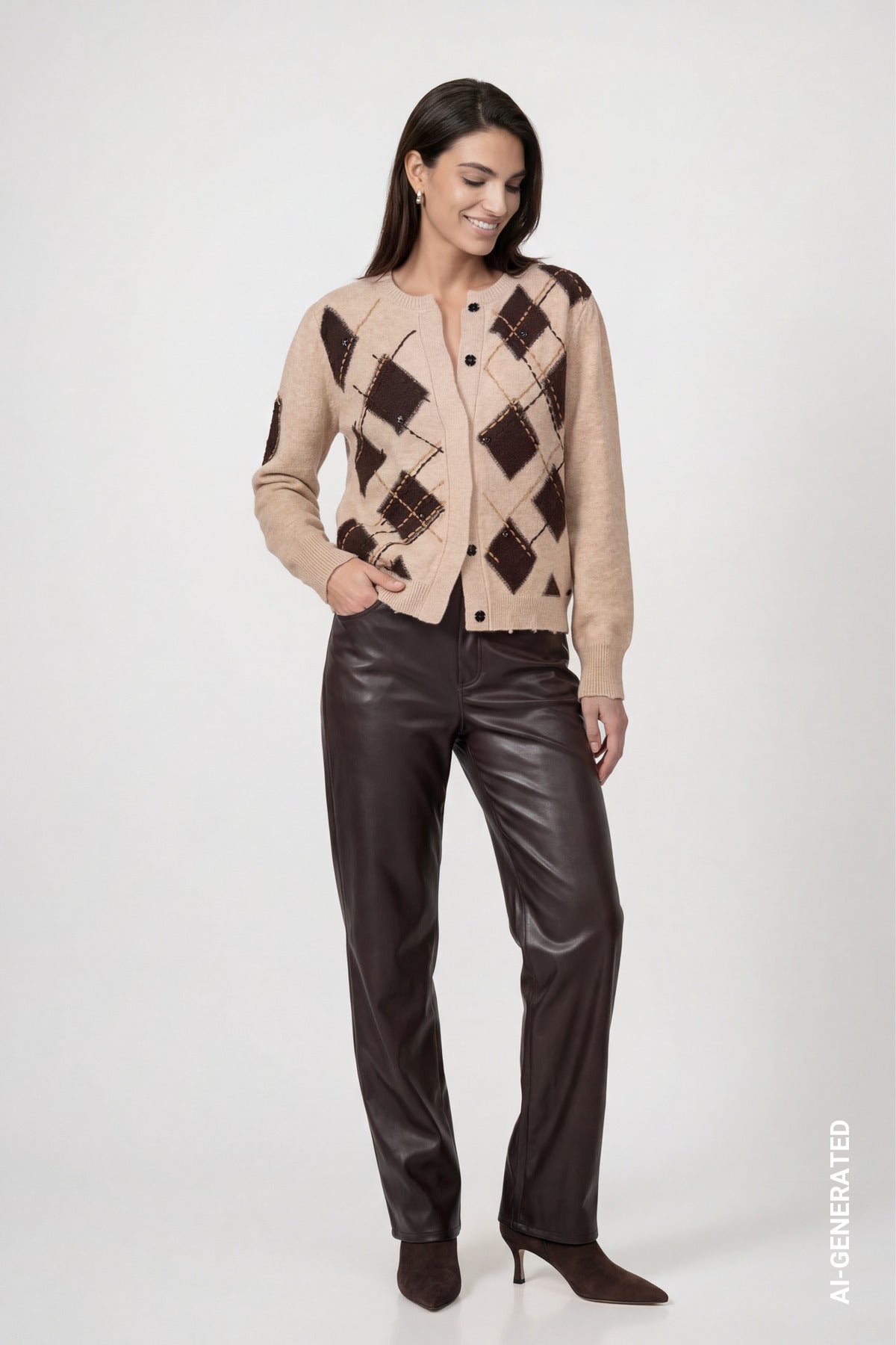 Monari Damen Strickjacken Cappuccino