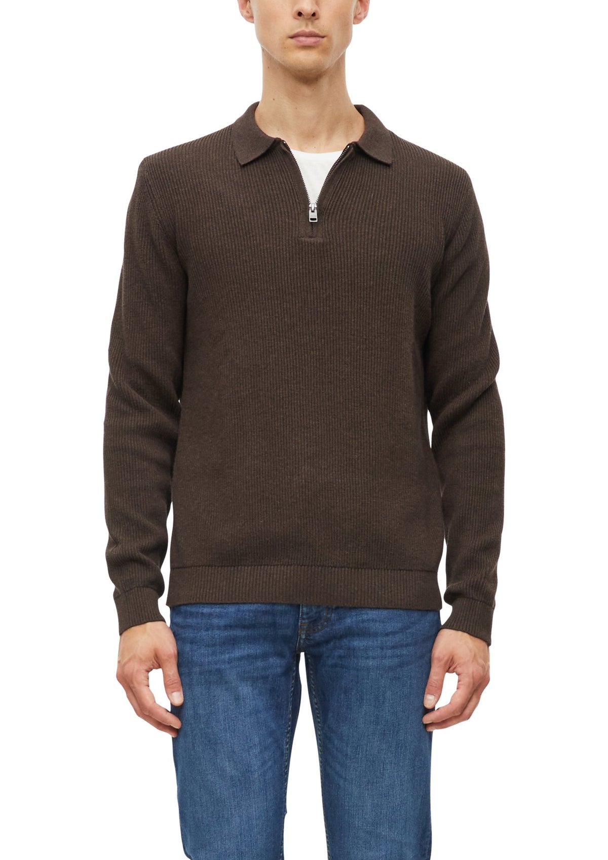 S. Oliver red Herren Pullover W Brown