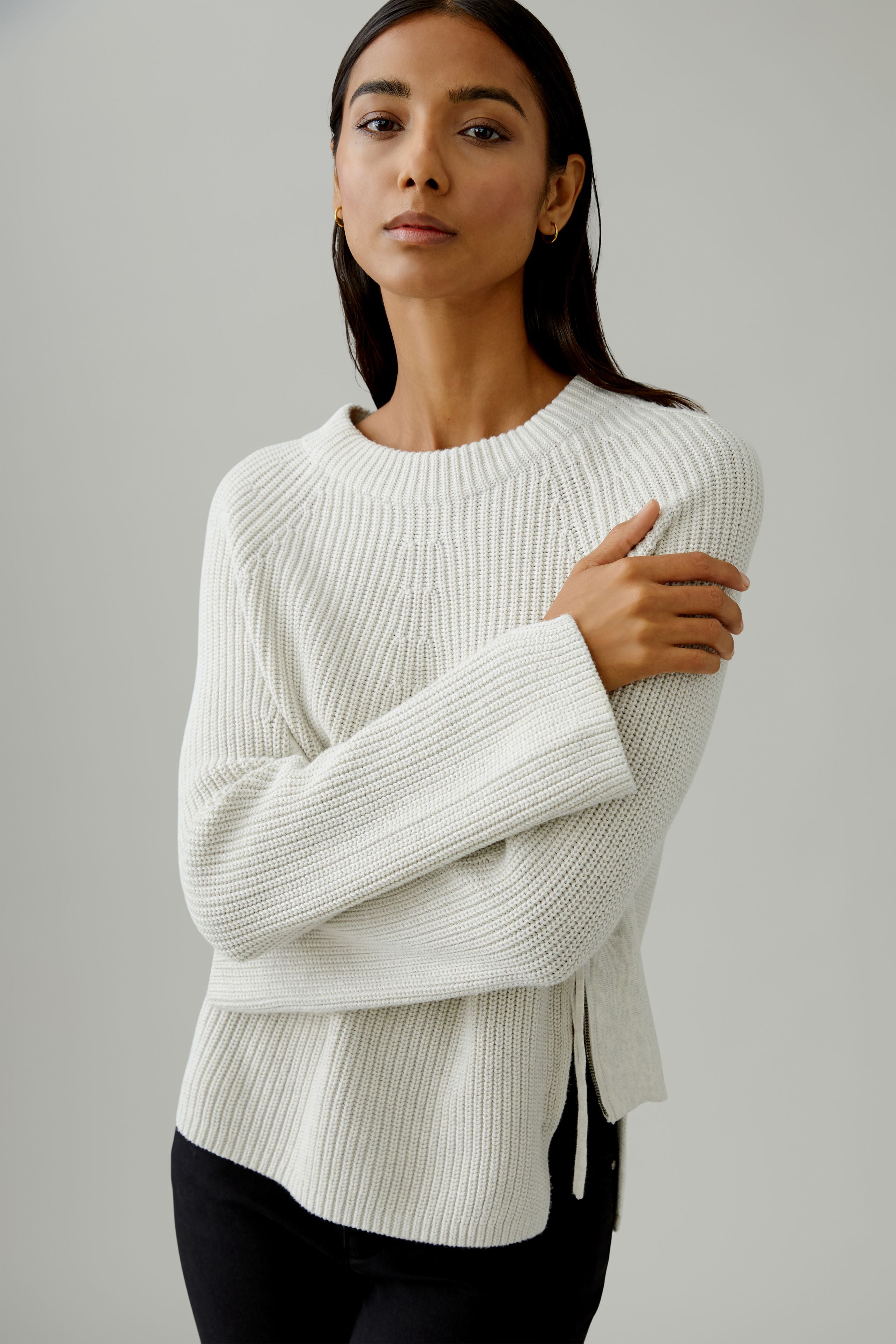 Oui Damen Pullover  Offwhite M