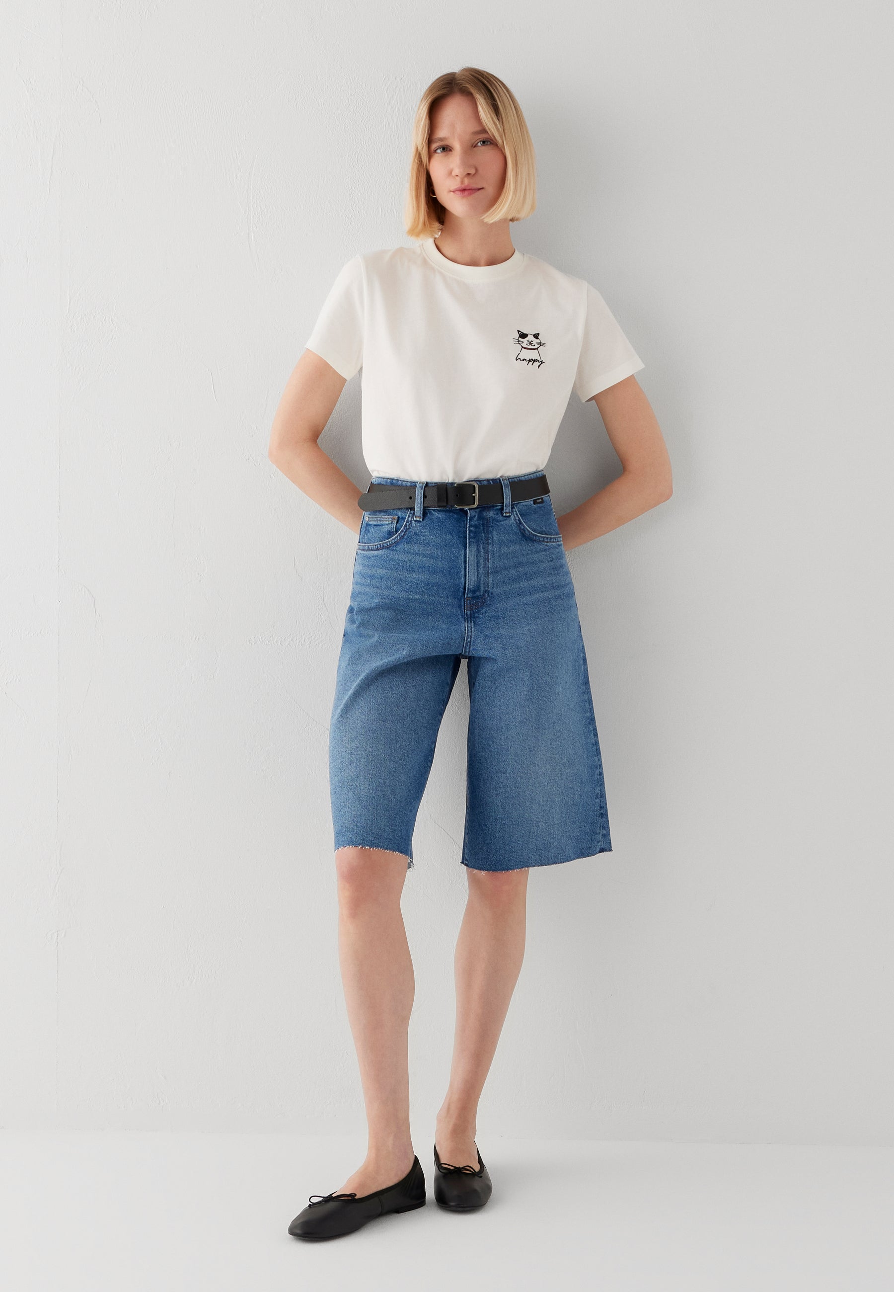 Mavi Damen Shorts Mid Brushed '