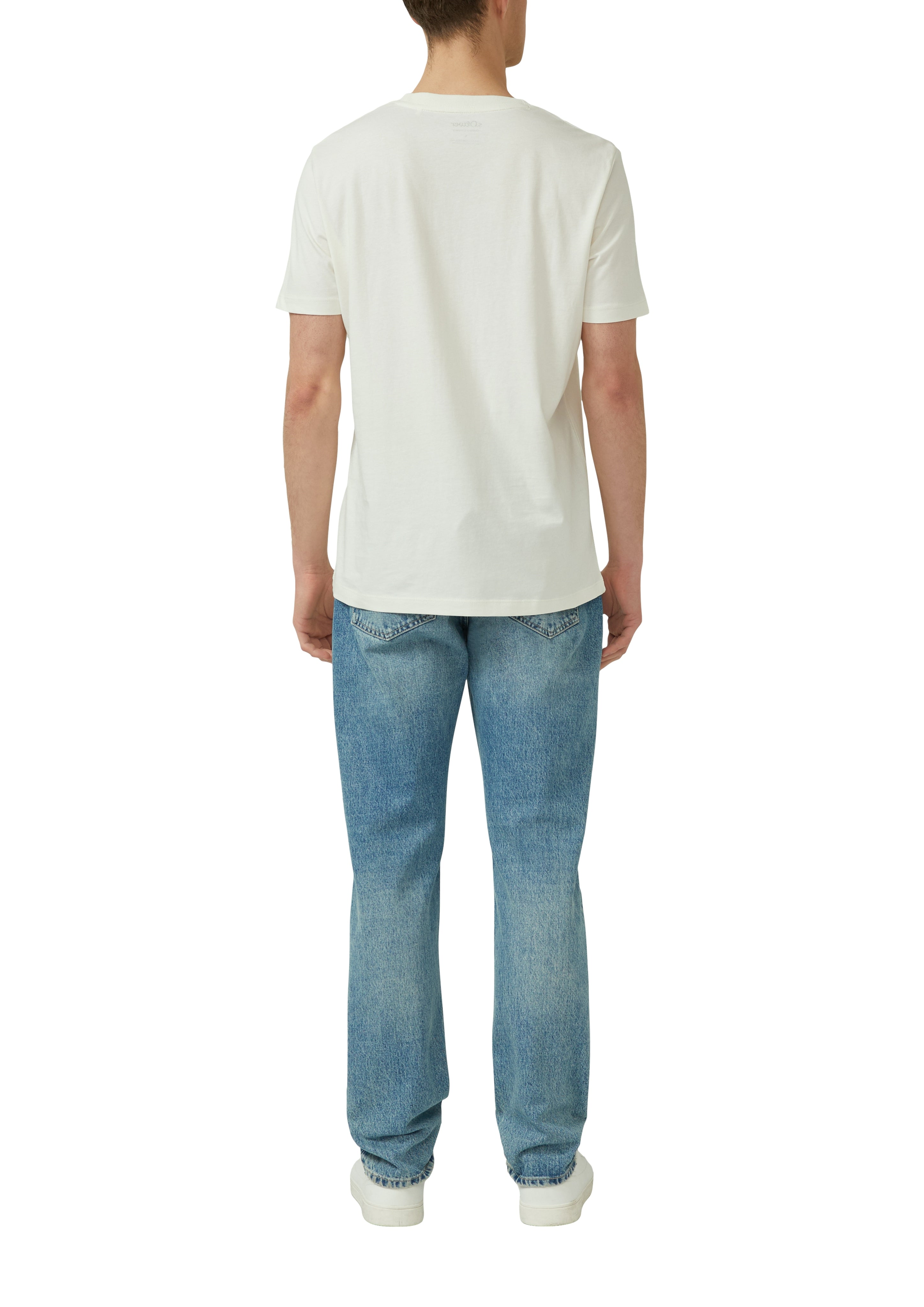 S. Oliver red Herren T-Shirts kurz White