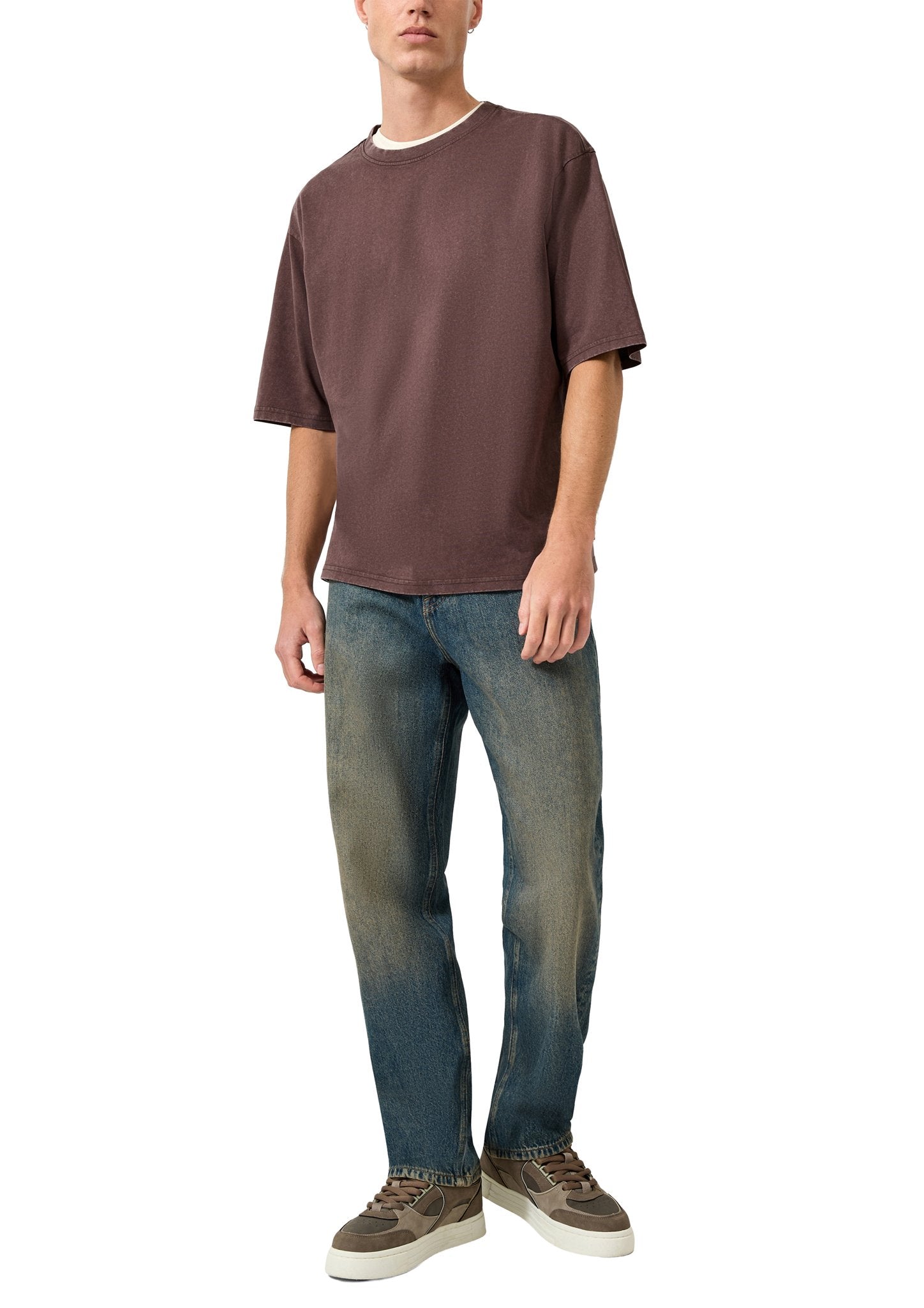 QS by S.Oliver Herren T-Shirts kurz D Brown