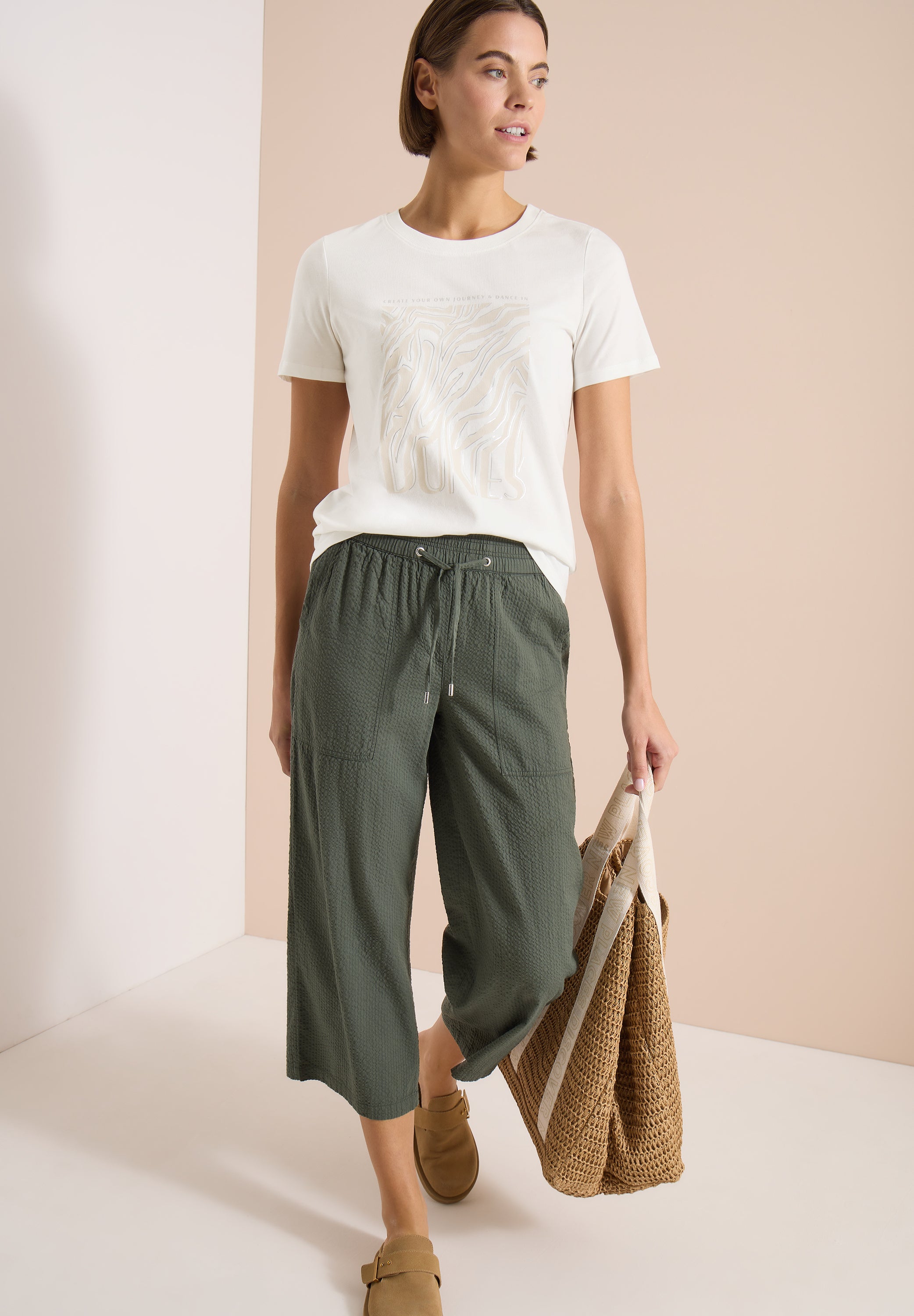 Cecil Damen T-Shirts  Vanilla W