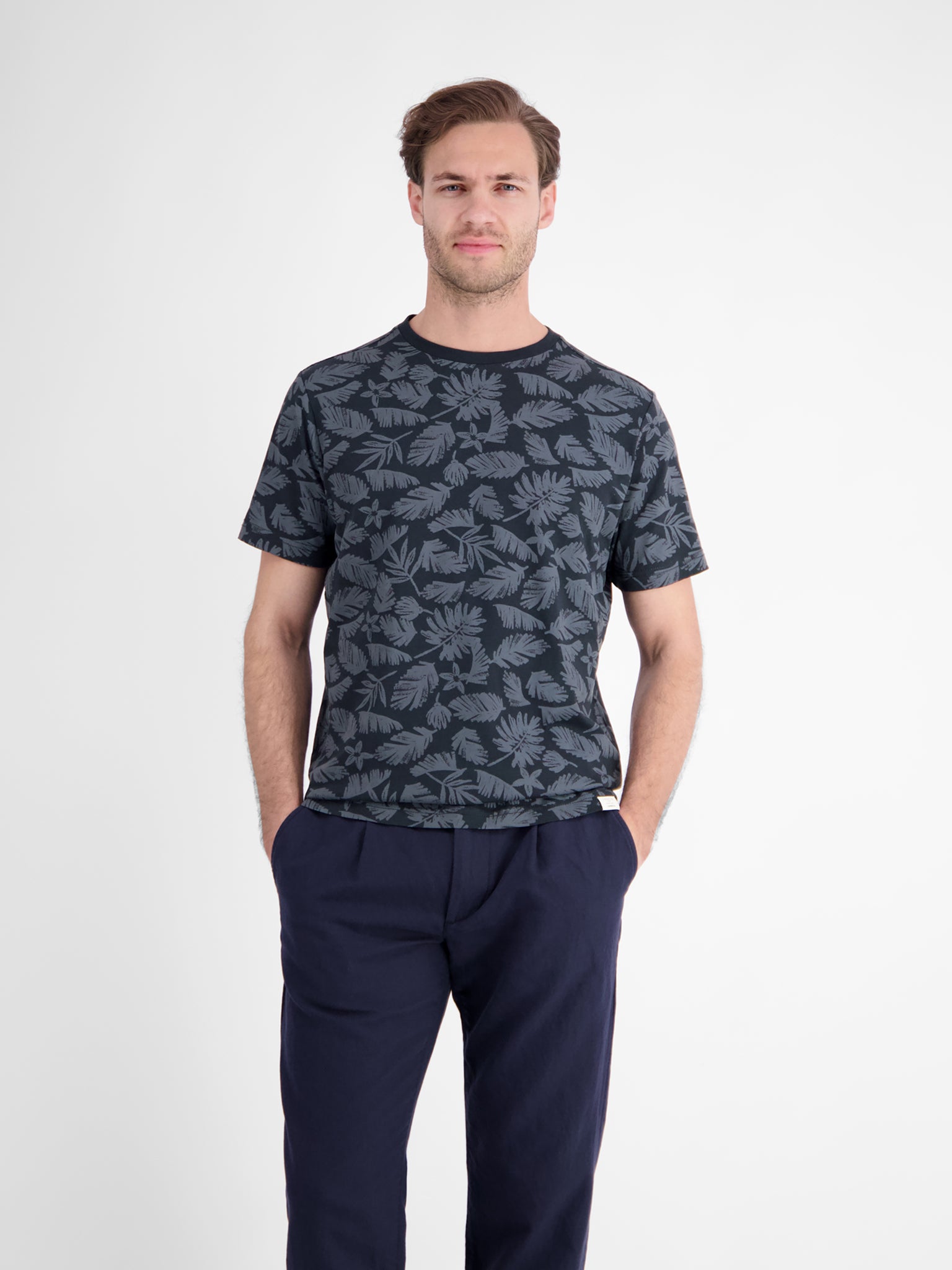 Lerros Herren T-Shirts kurz Classic Navy