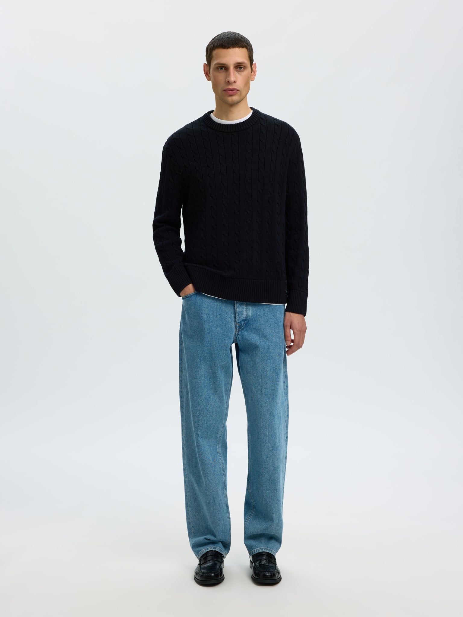 Selected homme Herren Pullover  Black